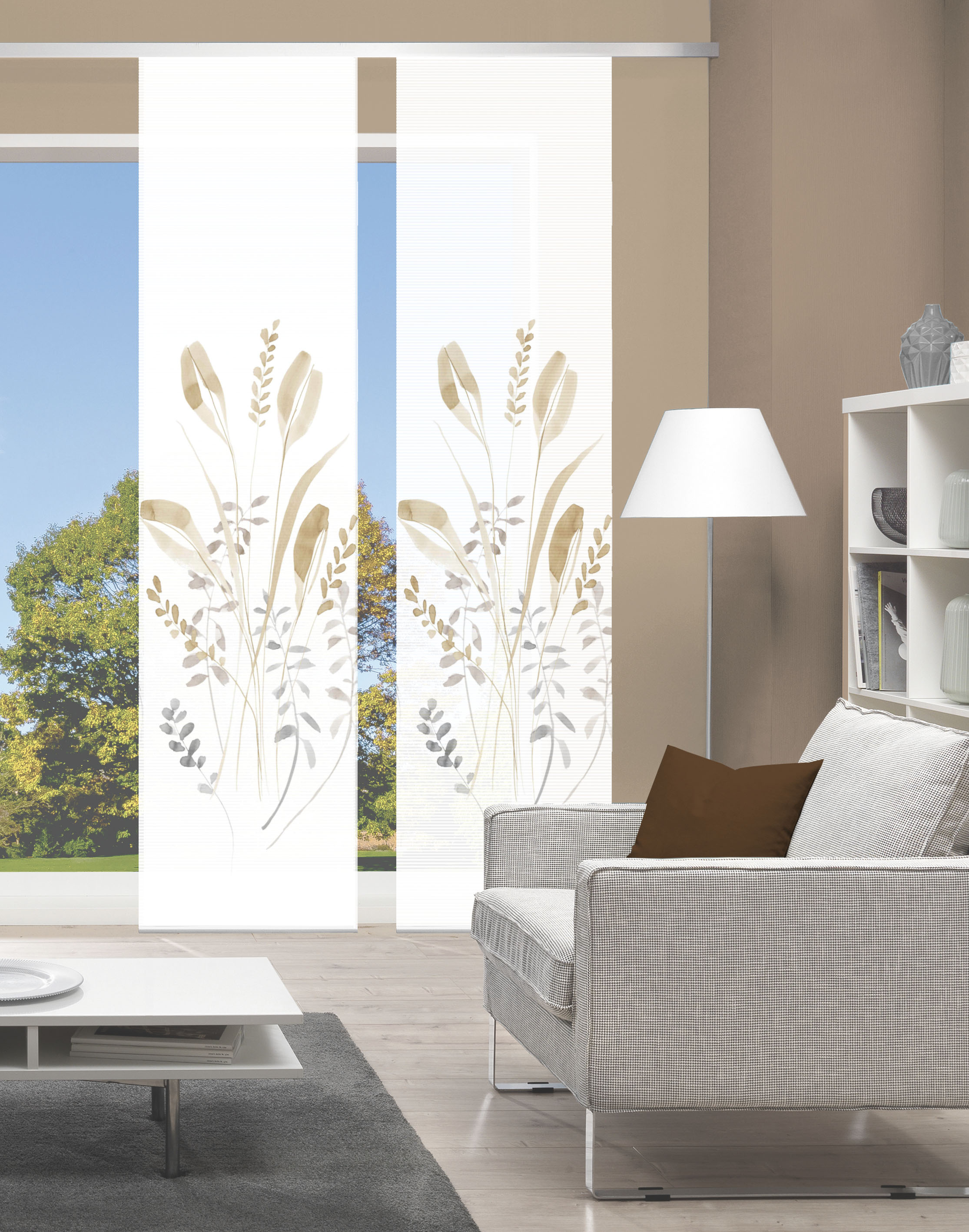 Vision S Schiebegardine "AYENE 2er SET" Paneelwagen 2 Stk. tlg. Schiebevorhang Digidruck 2er Set AYENE