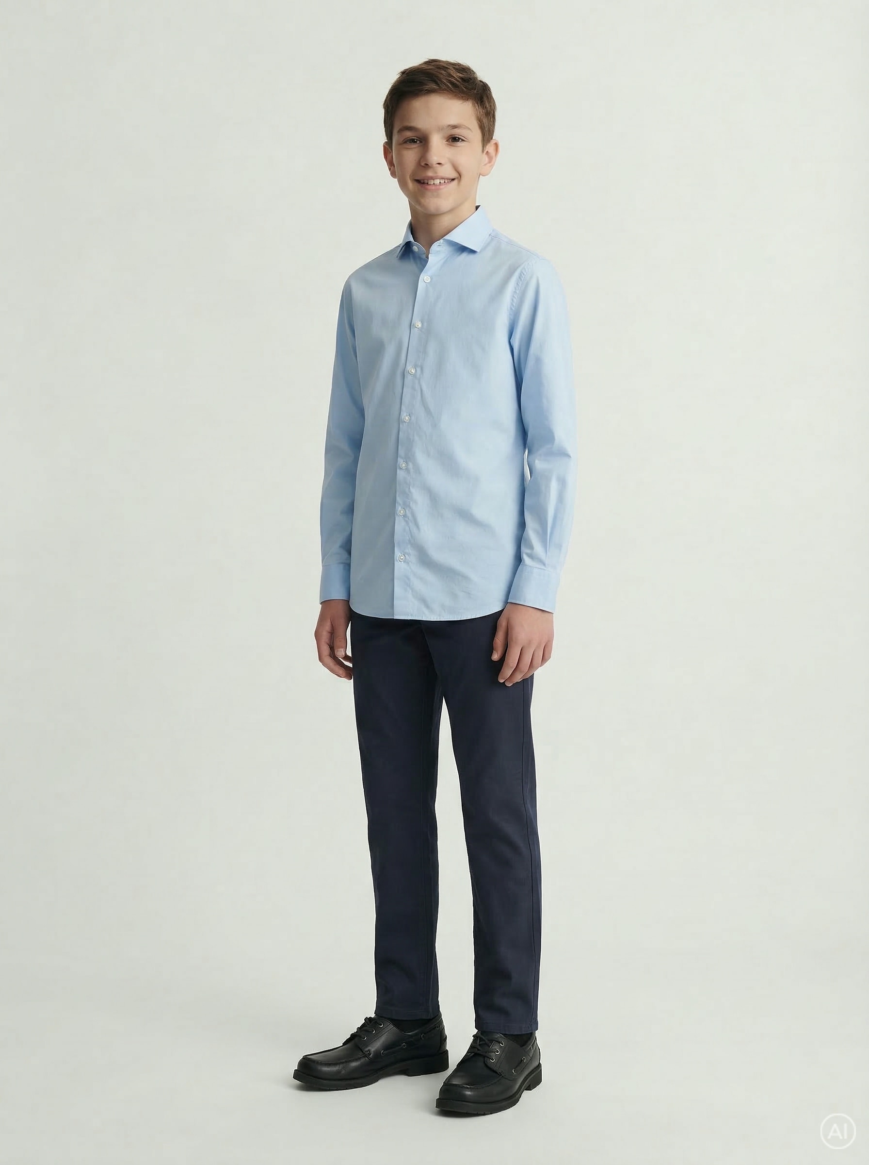 Jack & Jones Junior Langarmhemd »JJEAXEL elastisch und einfach kombinierbar« unifarben, modisch, regular fit, Web, Hemdkragen