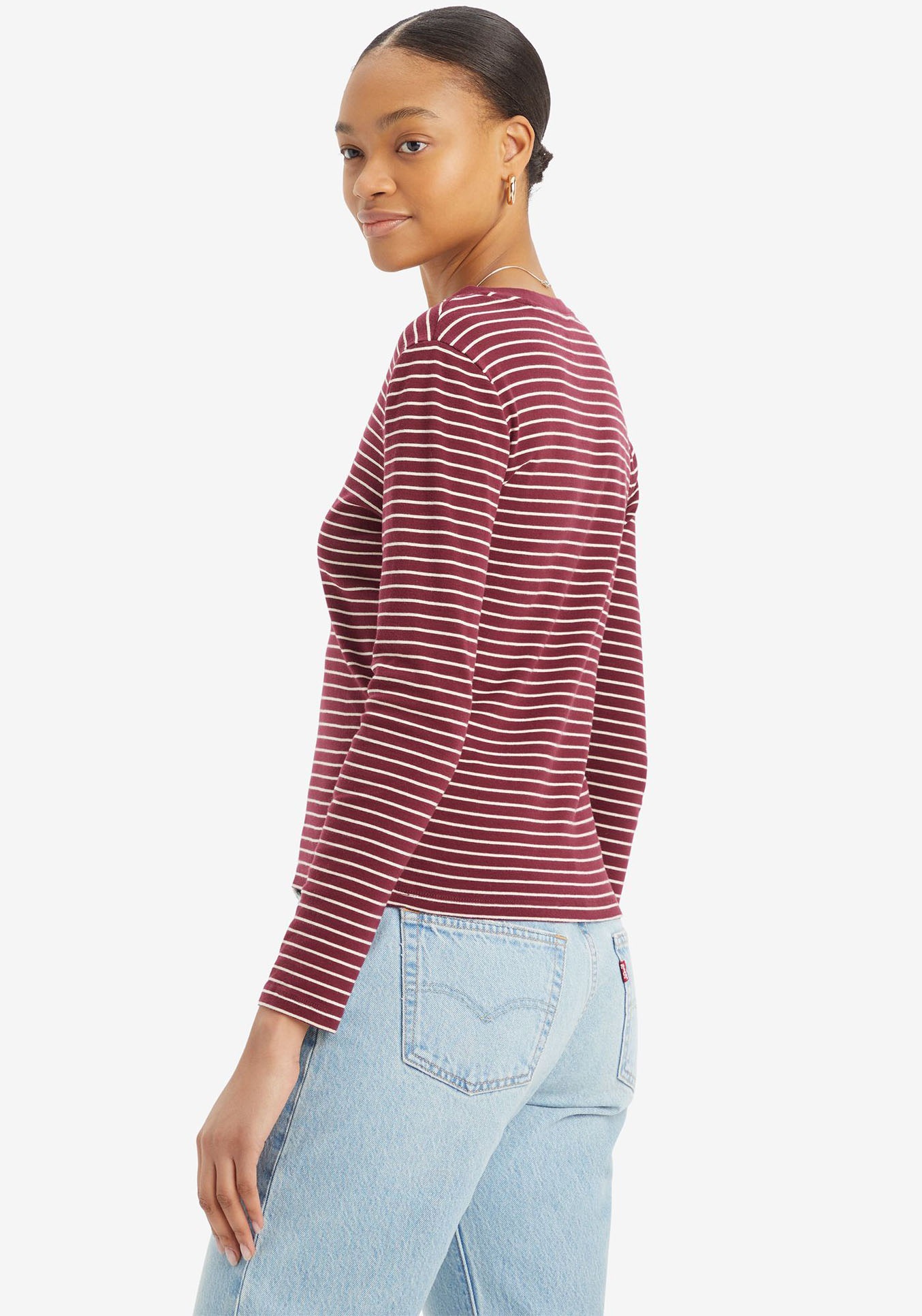 Levi's® Langarmshirt »ESSENTIAL HM LS VNECK«, mit Streifenmuster
