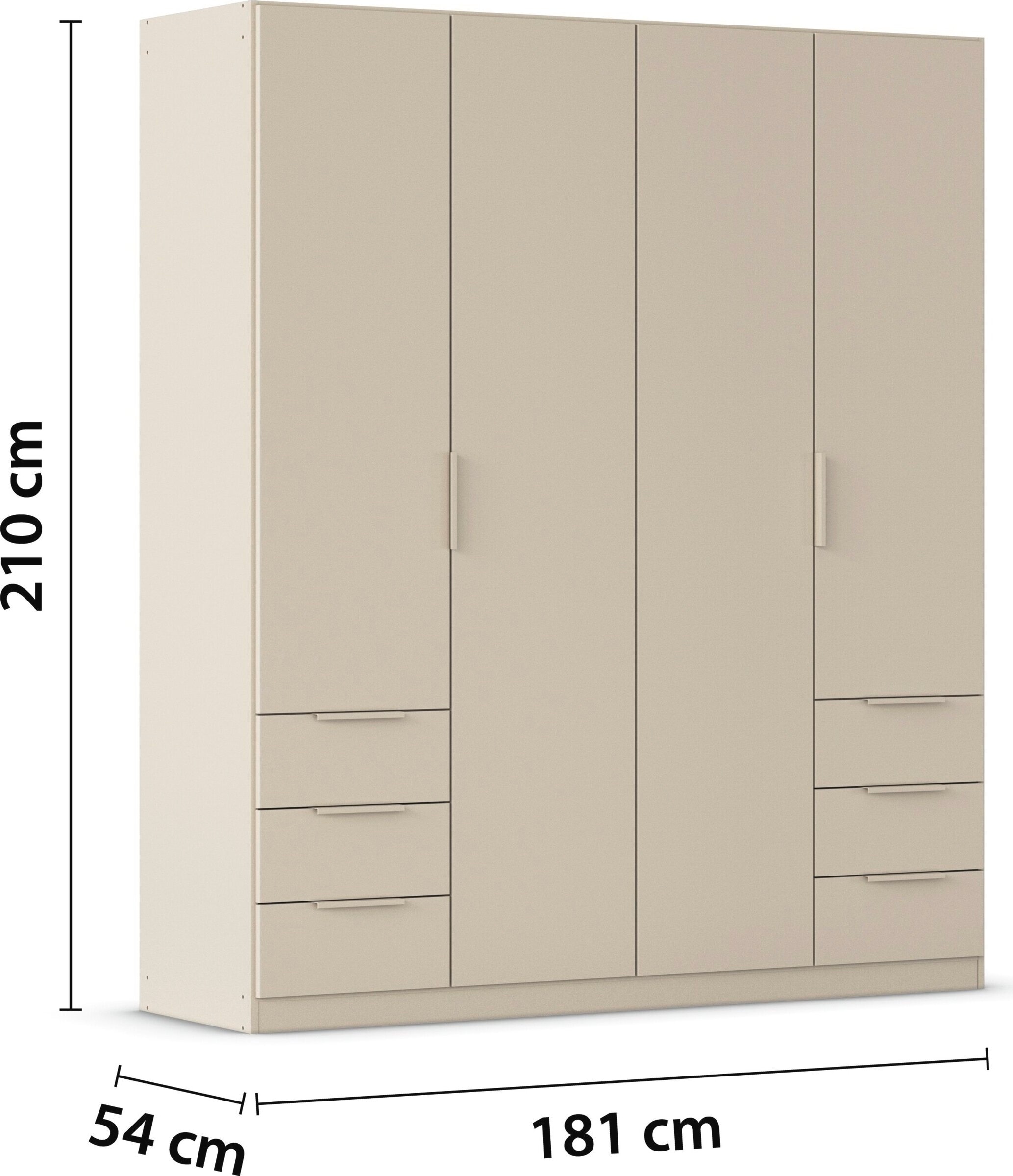 OTTO home Kleiderschrank »Mehrzweckschrank Schrank Schlafzimmer Garderobe Mietswohnung XEELINA« Mehr Flexibilität durch variable Schubladenanordnung MADE IN GERMANY