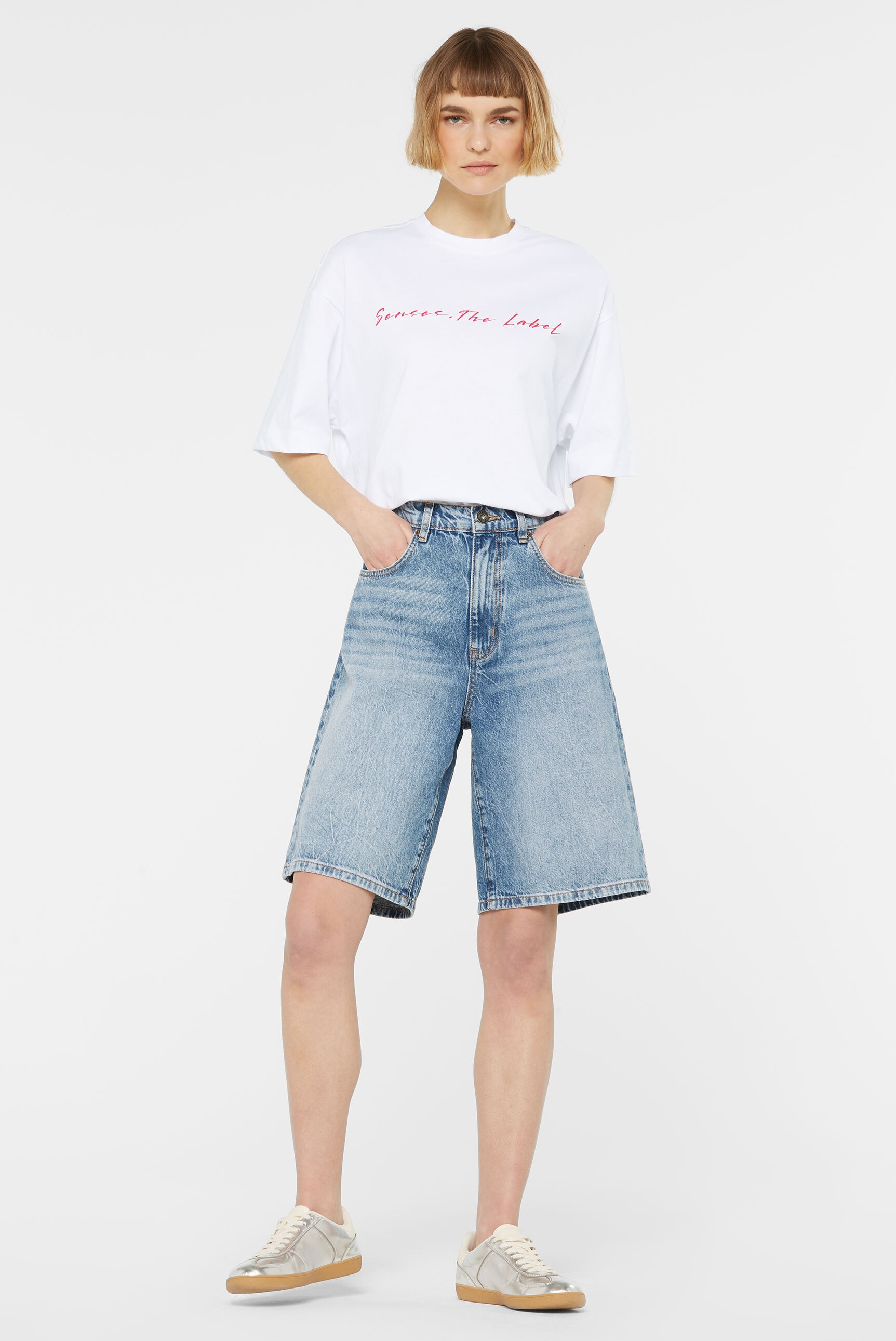 SENSES.THE LABEL Jeansshorts mit hoher Leibhöhe
