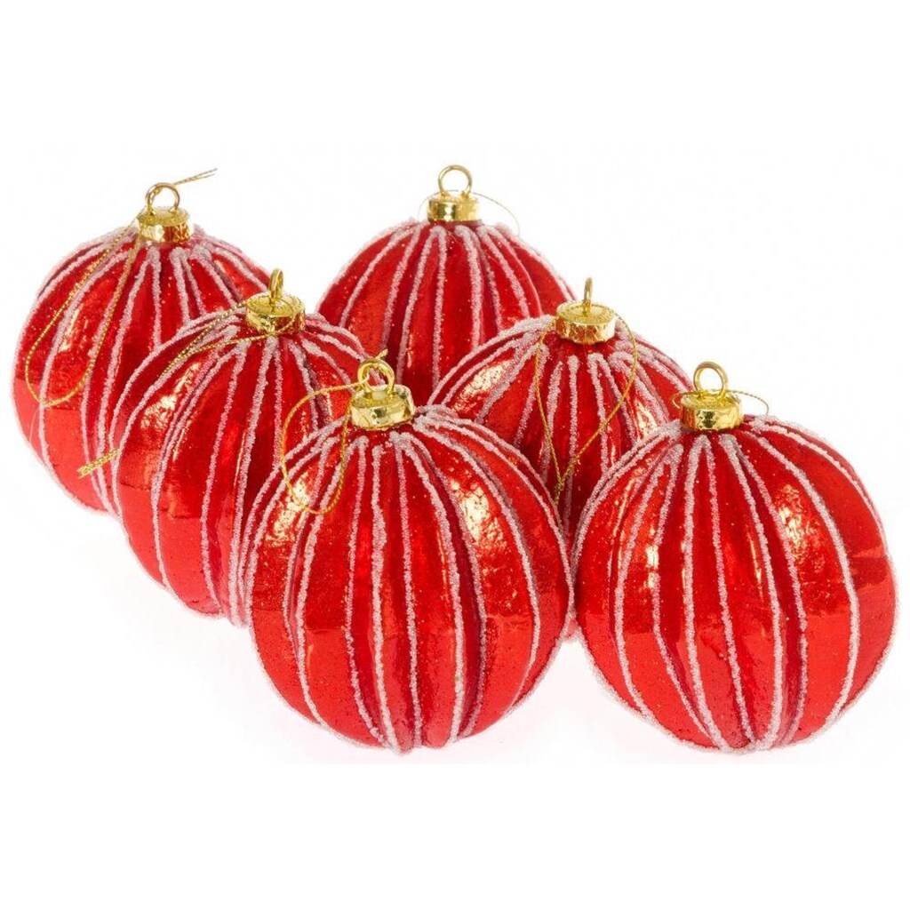 Myflair Möbel & Accessoires Weihnachtsbaumkugel »Carambula, Weihnachtsdeko rot, Christbaumschmuck, Christbaumkugeln«, (Set, 12 St.)