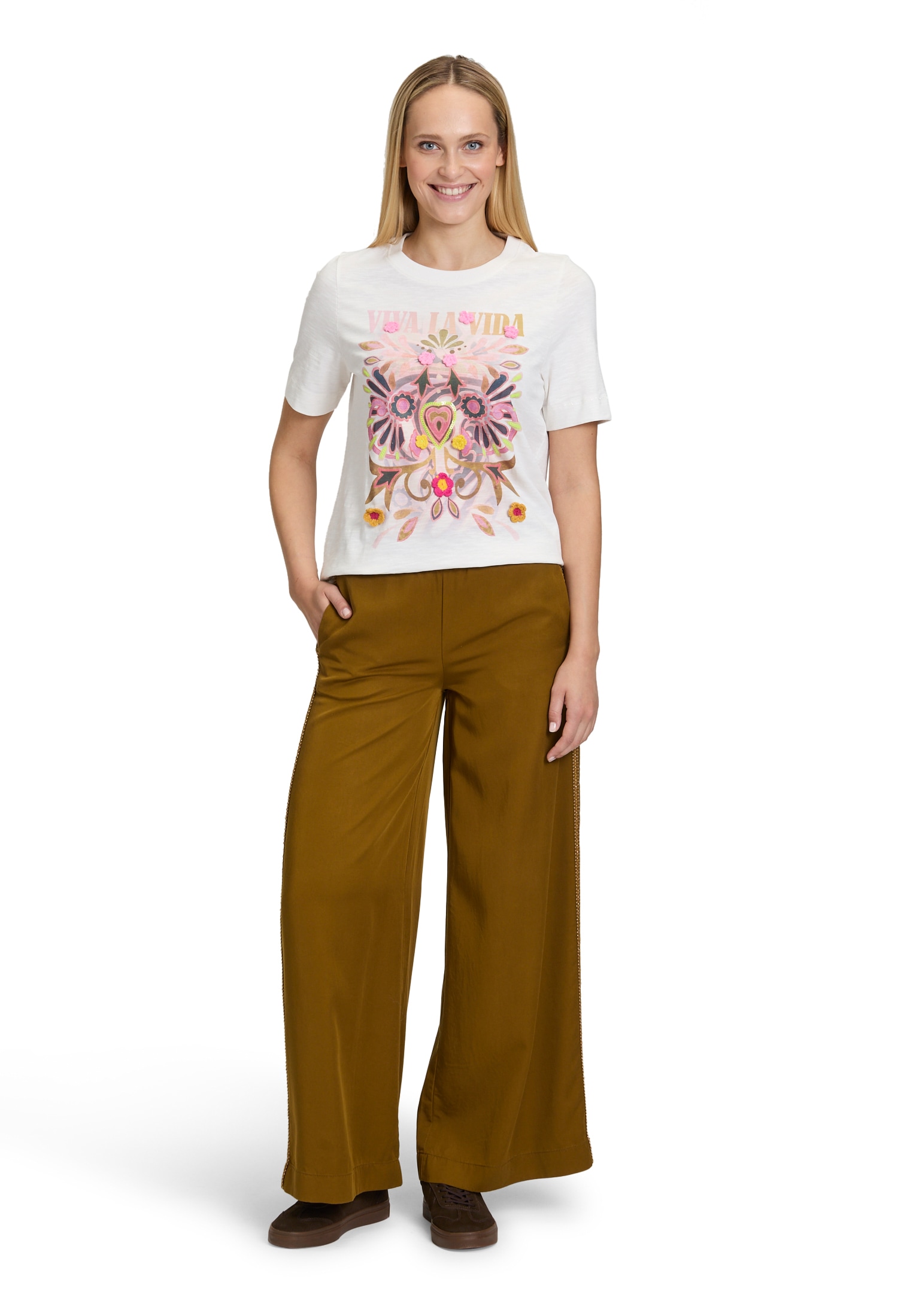 Cartoon Kurzarmshirt »Cartoon Damen Printshirt mit Rundhalsausschnitt«, (1 tlg.), Pailletten