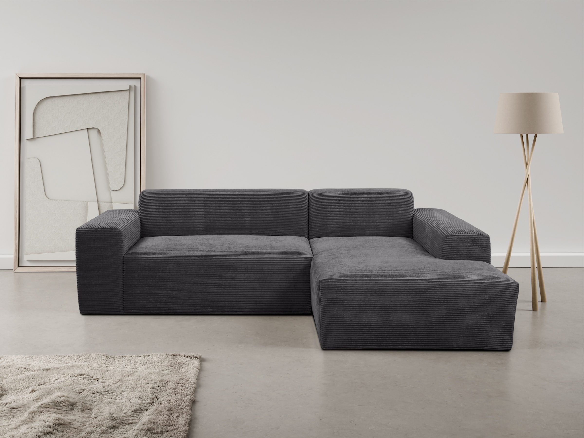WERK2 Ecksofa "Zeus-L modern & zeitlos, Breite 253 cm, bequemes Sofa" Curvy günstig online kaufen