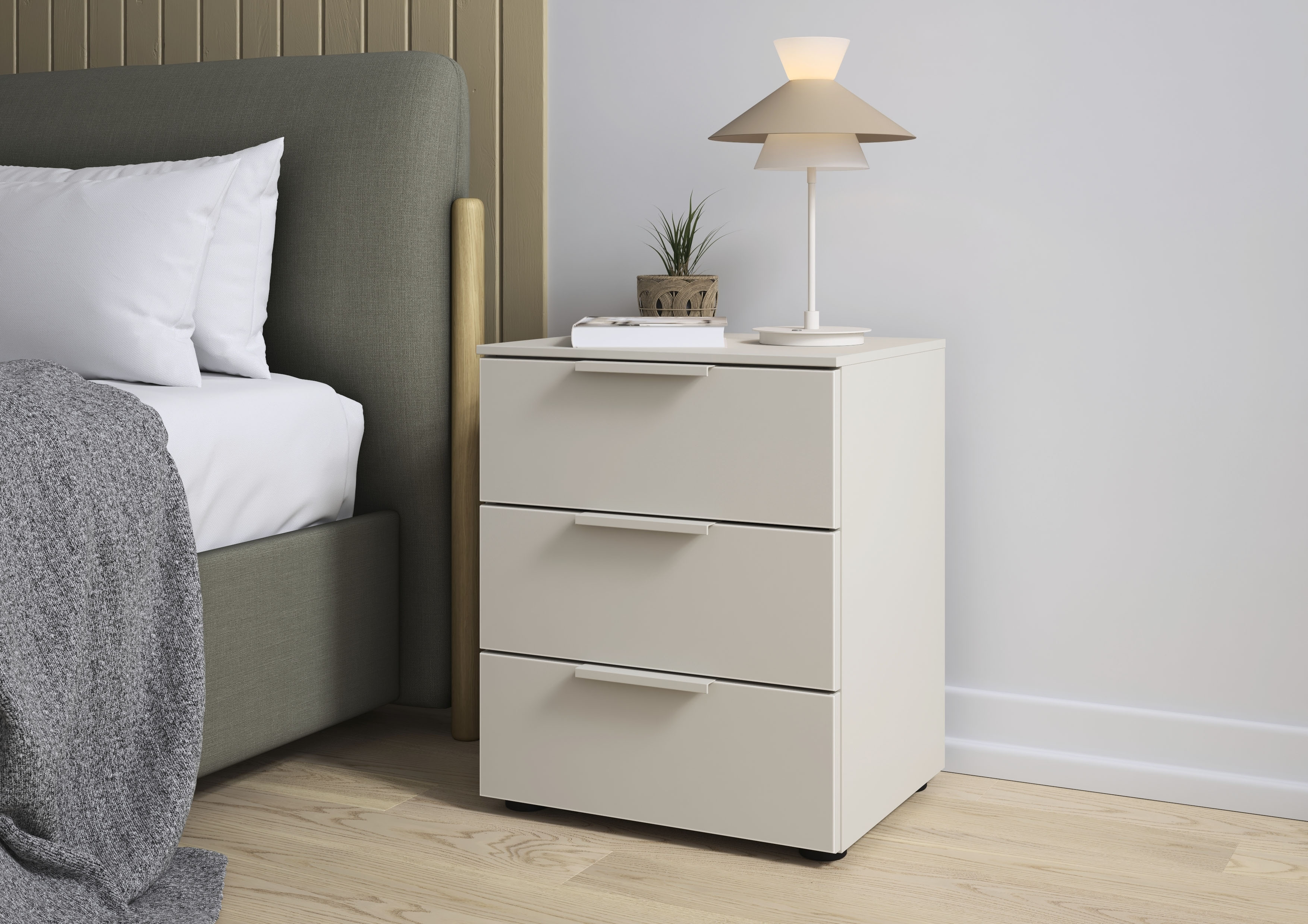 LeGer Home by Lena Gercke Nachtkommode "Nachttisch Nachtschrank Nachtkonsole SERINA eleganter Eyecatcher" inkl. SOFT-CLOSE-FUNKTION, mit 3 Schubkästen sowie hochwertigen Metallgriffen MADE IN GERMANY