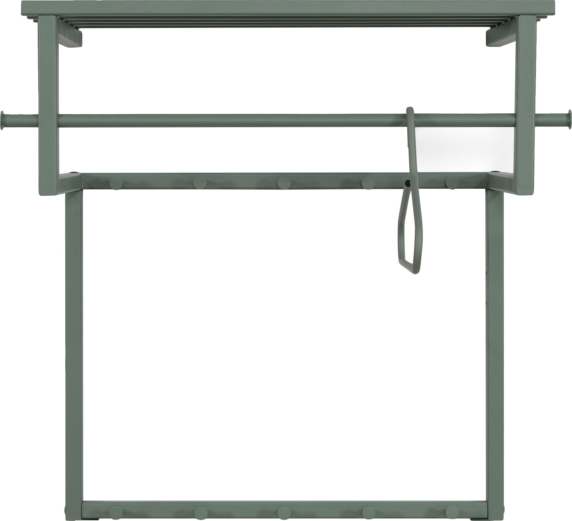 Thumbnail - Spinder Design Garderobenleiste "RIZZOLI" Familiengarderobe aus Stahl mit 10 Haken, Hutablage und Kleiderstange