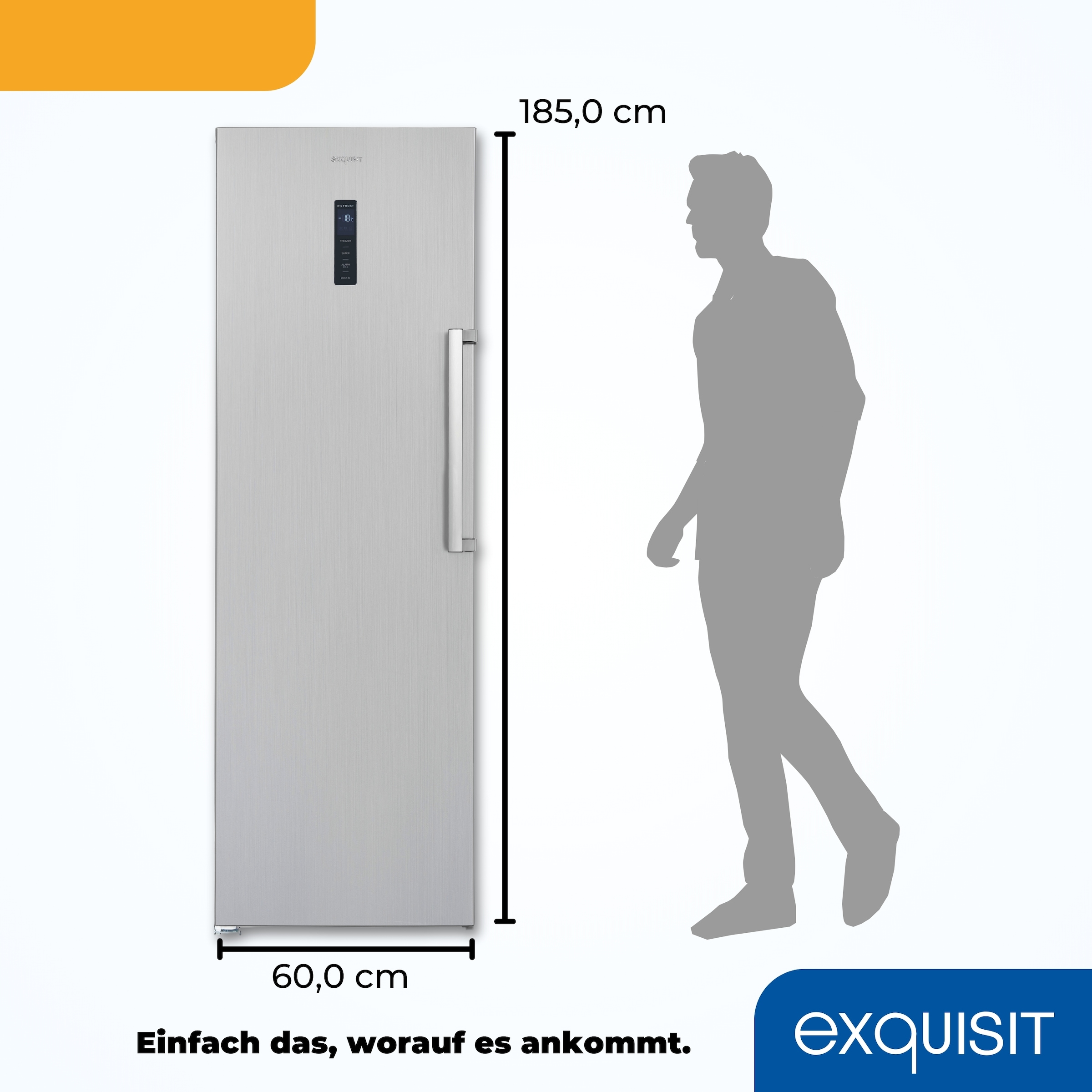 exquisit Gefrierschrank »GS295-NF-H-040D«, 185 cm hoch, 60 cm breit