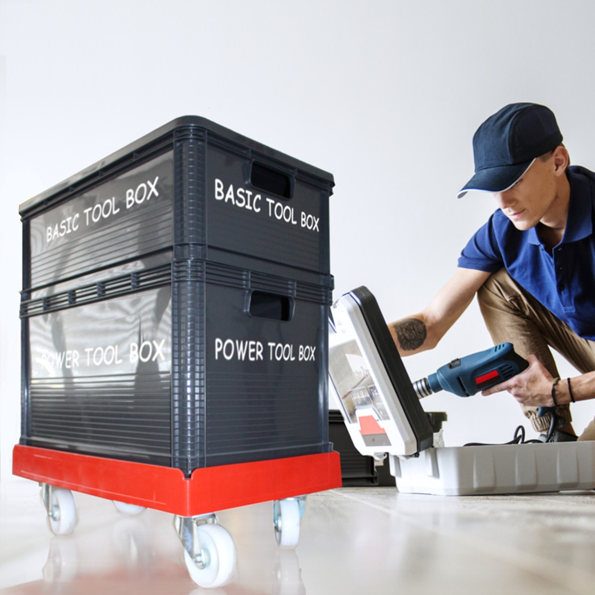 keeeper Transportbehälter »Transportbox robert, 8er Set, 20 L, 40 x 30 x 22 cm« 30 cm breit 22 cm hoch 40 cm lang Set, 8 Stk. tlg. säure- und laugenbeständig, 30 kg Tragkraft