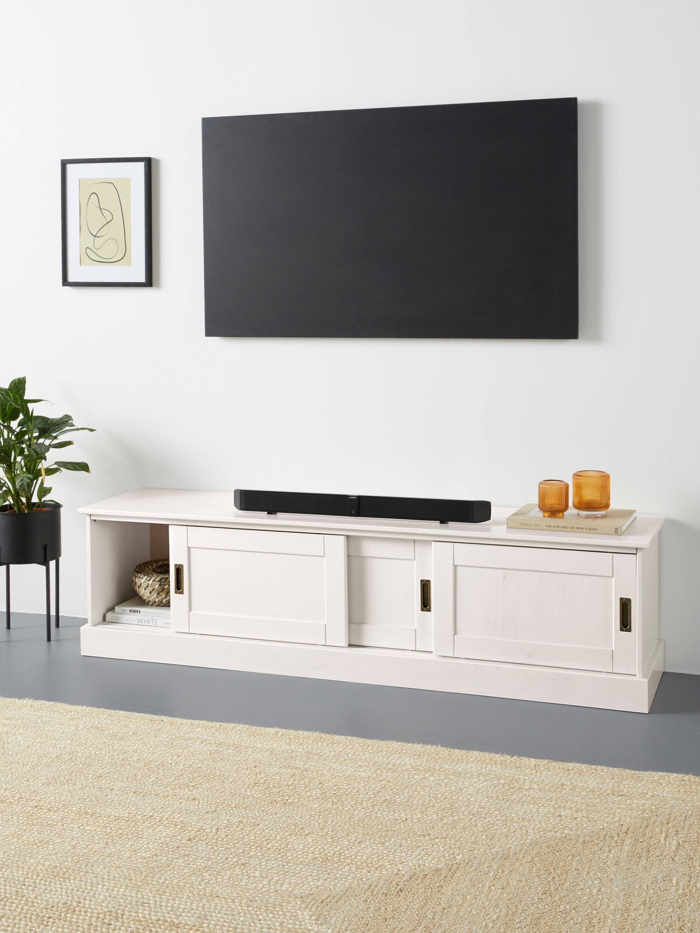 Thumbnail - OTTO home Lowboard "Schröder" Kommode mit 3 Schiebetüren, aus massivem Kiefernholz