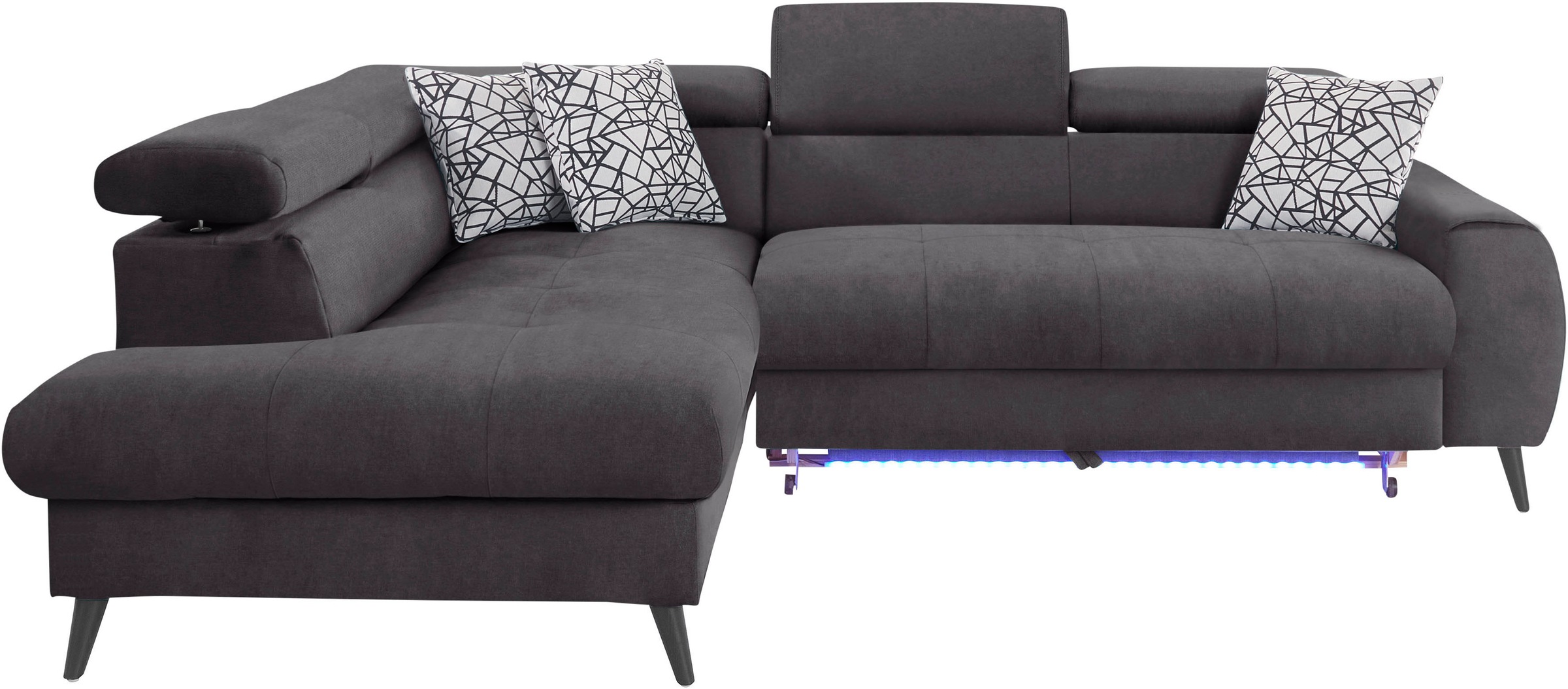 COTTA Ecksofa »Mia L-Form«, 3-tlg.-Kissen-Set, Ottomane, wahlweise mit oder ohne RGB-Beleuchtung