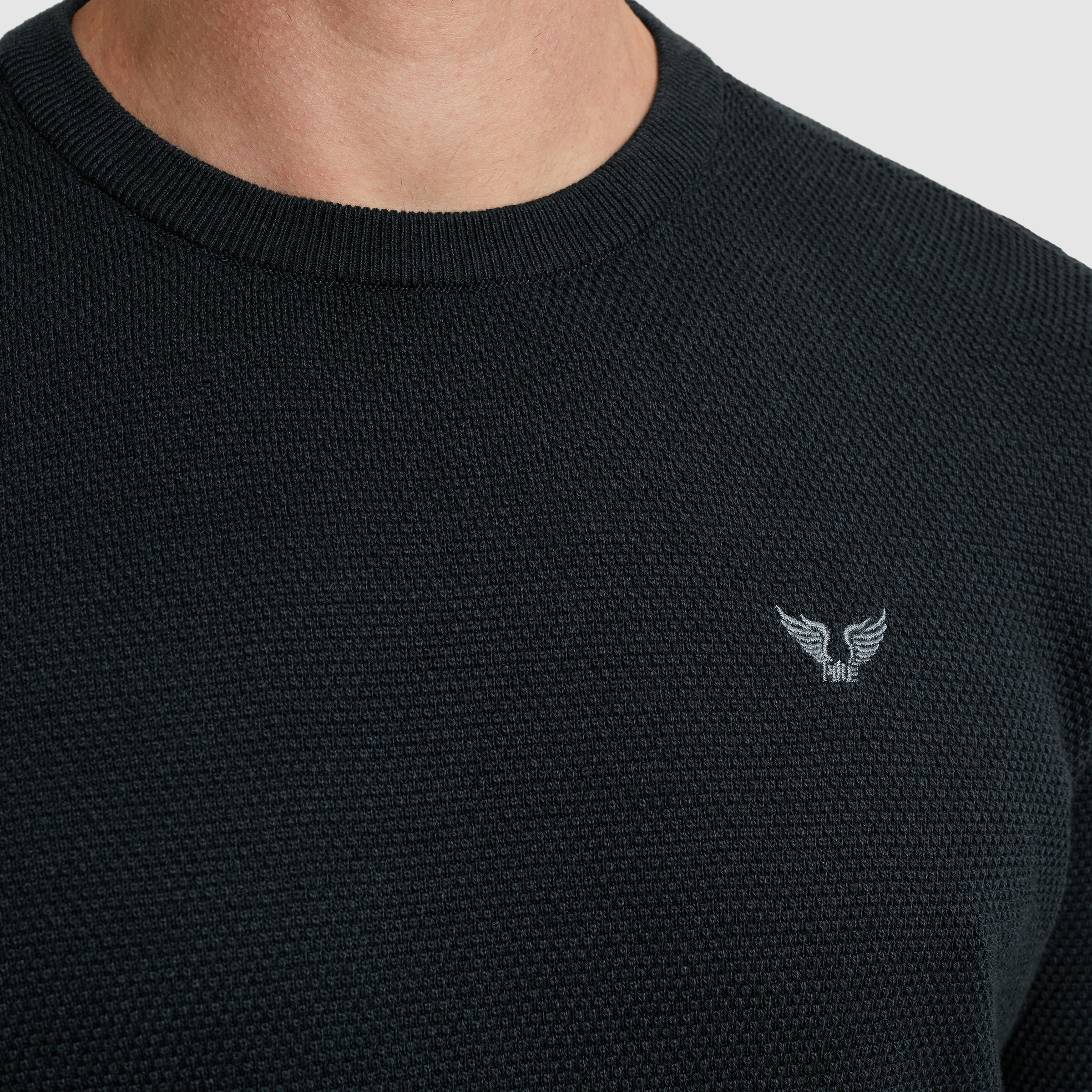 PME LEGEND Rundhalspullover, mit Logo Stickerei