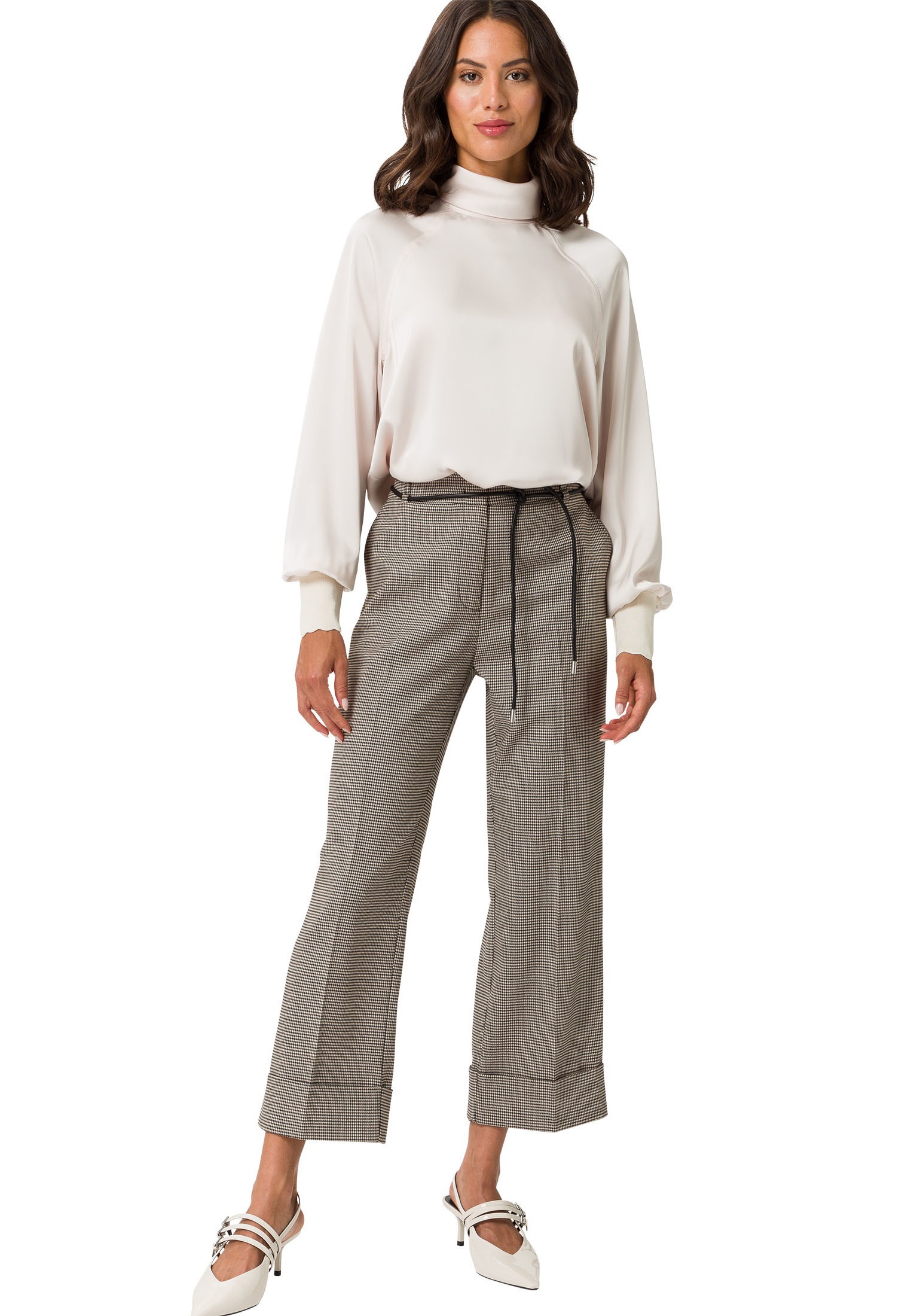 Zero Satinbluse »zero Satinbluse mit Rollkragen«