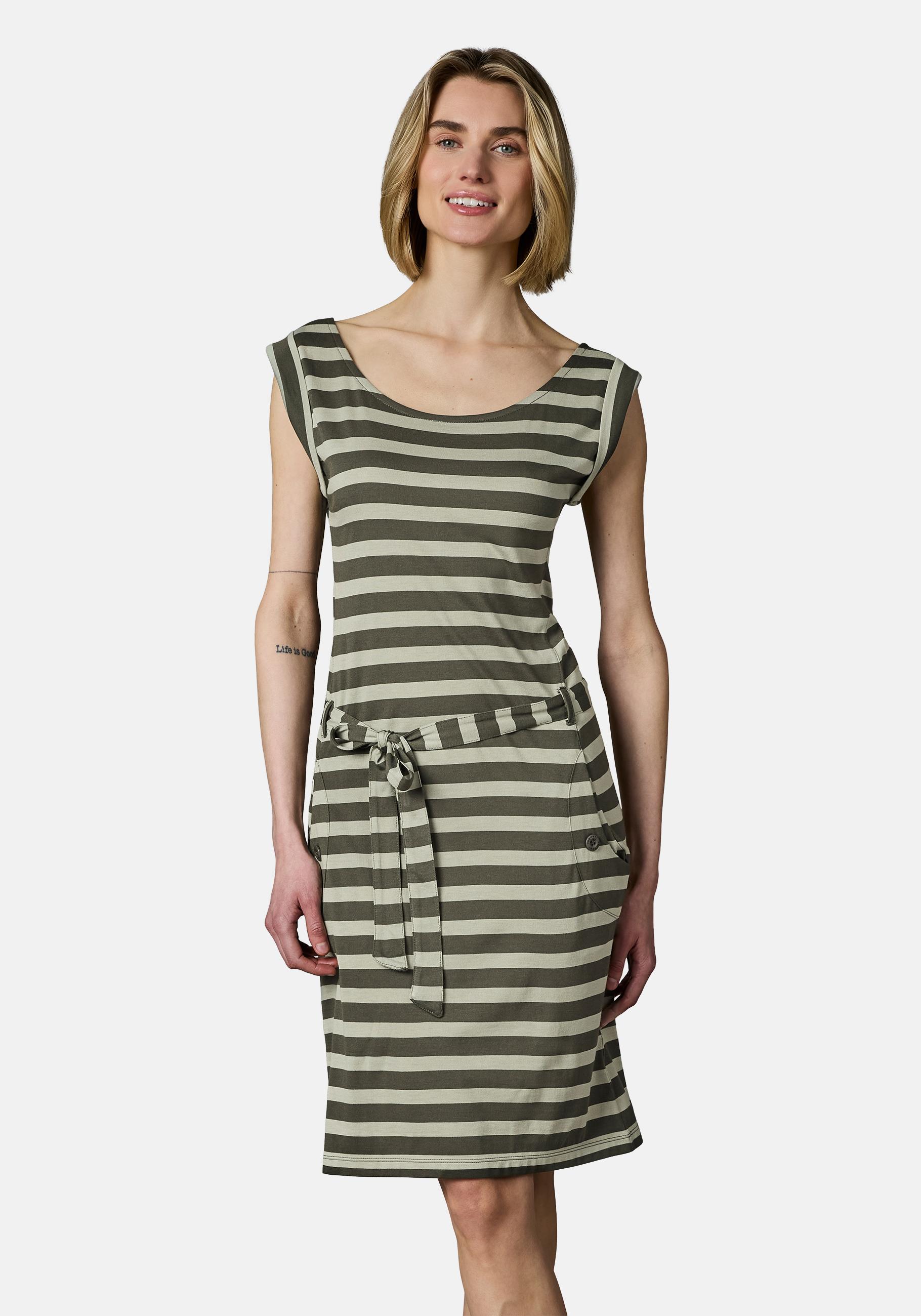 Ragwear Sommerkleid "Tagg Stripes" Eingrifftaschen gestreiftes Damen Minikleid mit Taillenband und Taschen