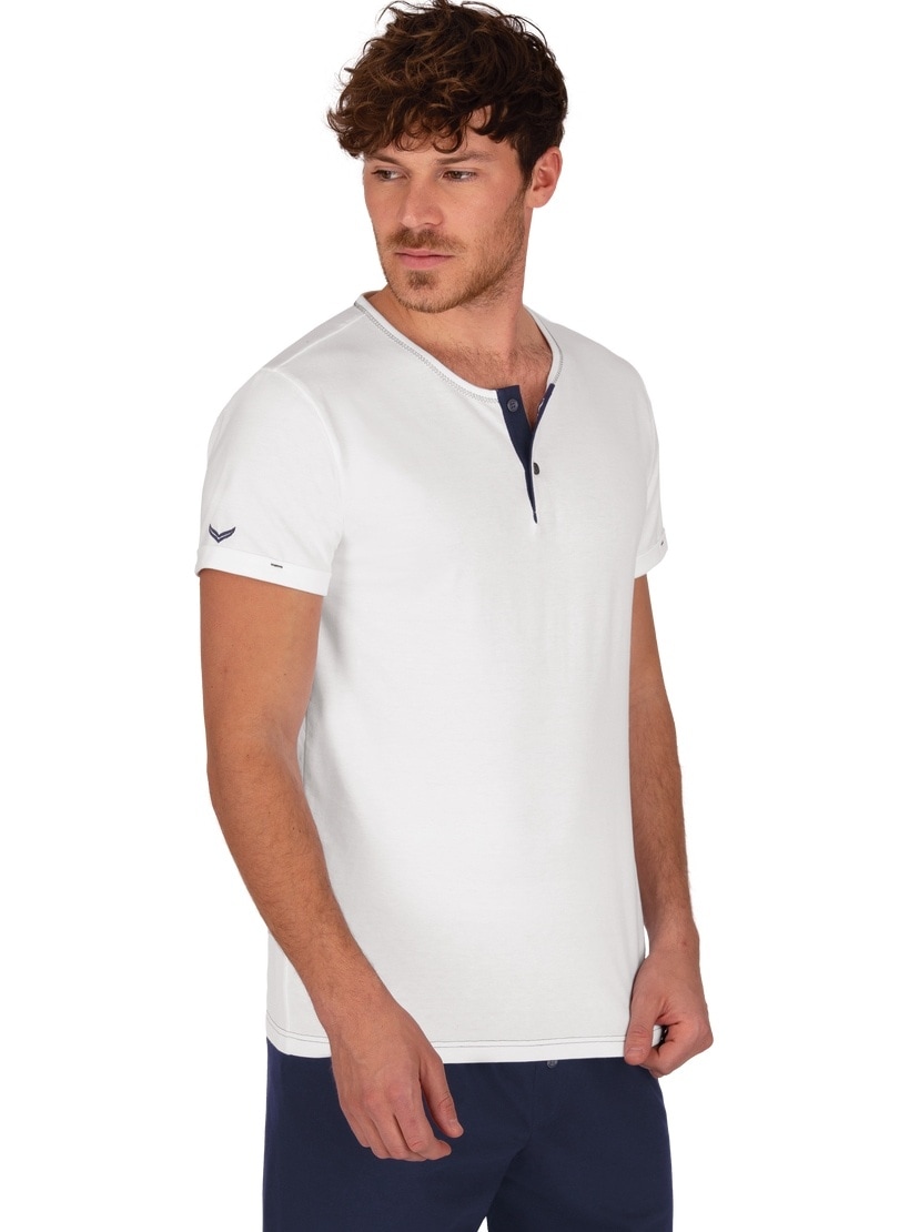 Trigema T-Shirt "TRIGEMA T-Shirt Knopfleiste aus Biobaumwolle" 1 Stk. tlg. günstig online kaufen