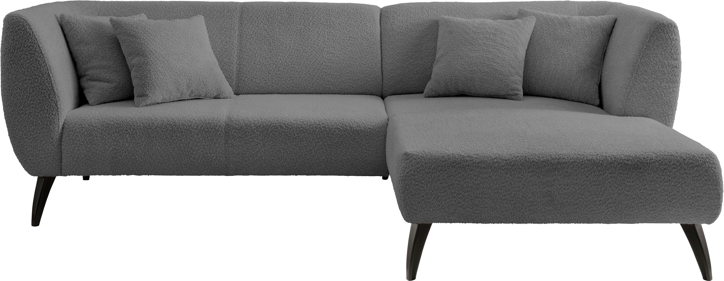 INOSIGN Ecksofa »Colori L-Form«, Holzfußfarbe wählbar, inkl. 4x Zierkissen
