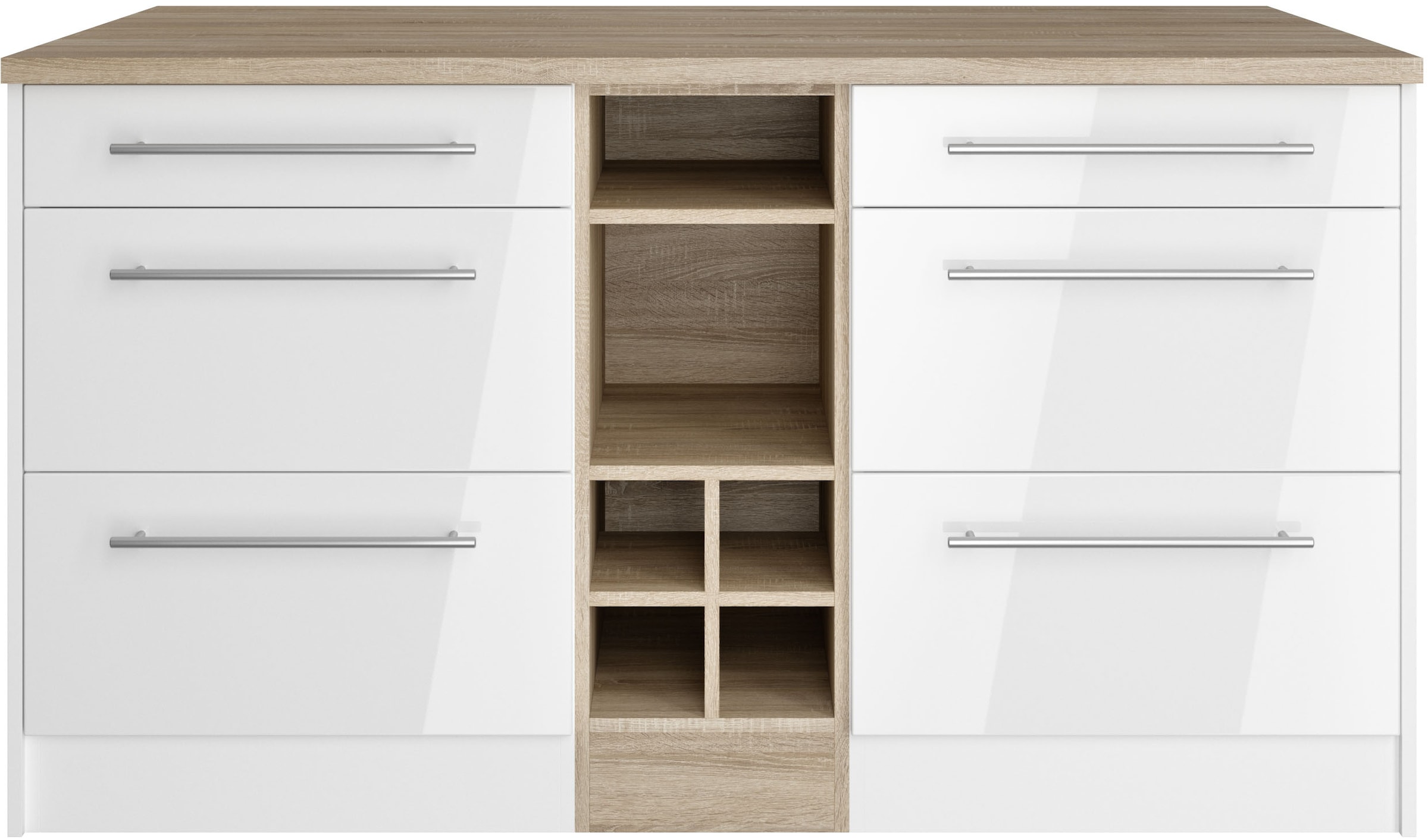 HELD MÖBEL Kücheninsel "Wien", Breite 153 cm, MDF-Fronten, Flaschenregal günstig online kaufen