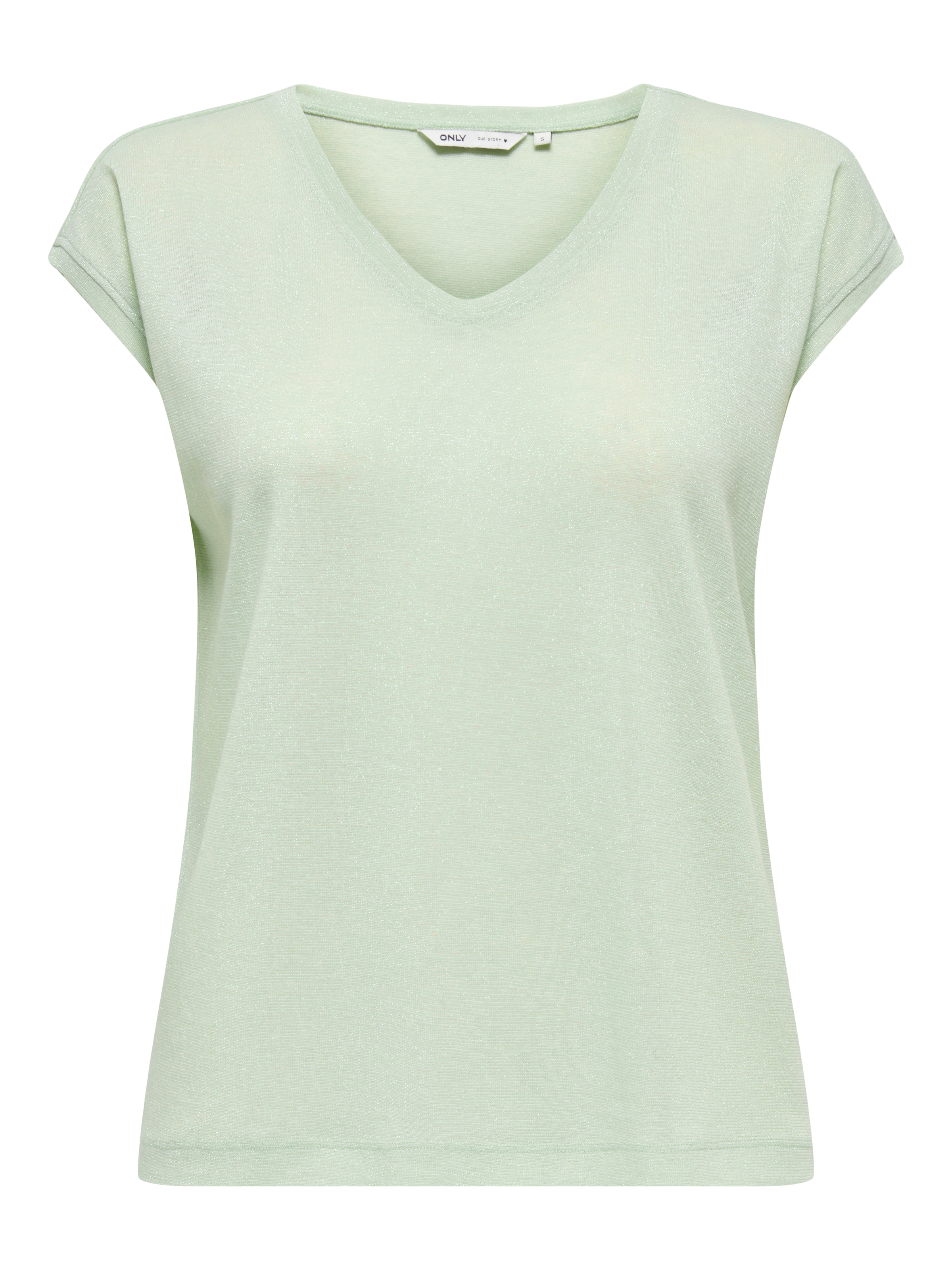 ONLY Kurzarmshirt "ONLSILVERY S/S V NECK LUREX TOP JRS NOOS" günstig online kaufen