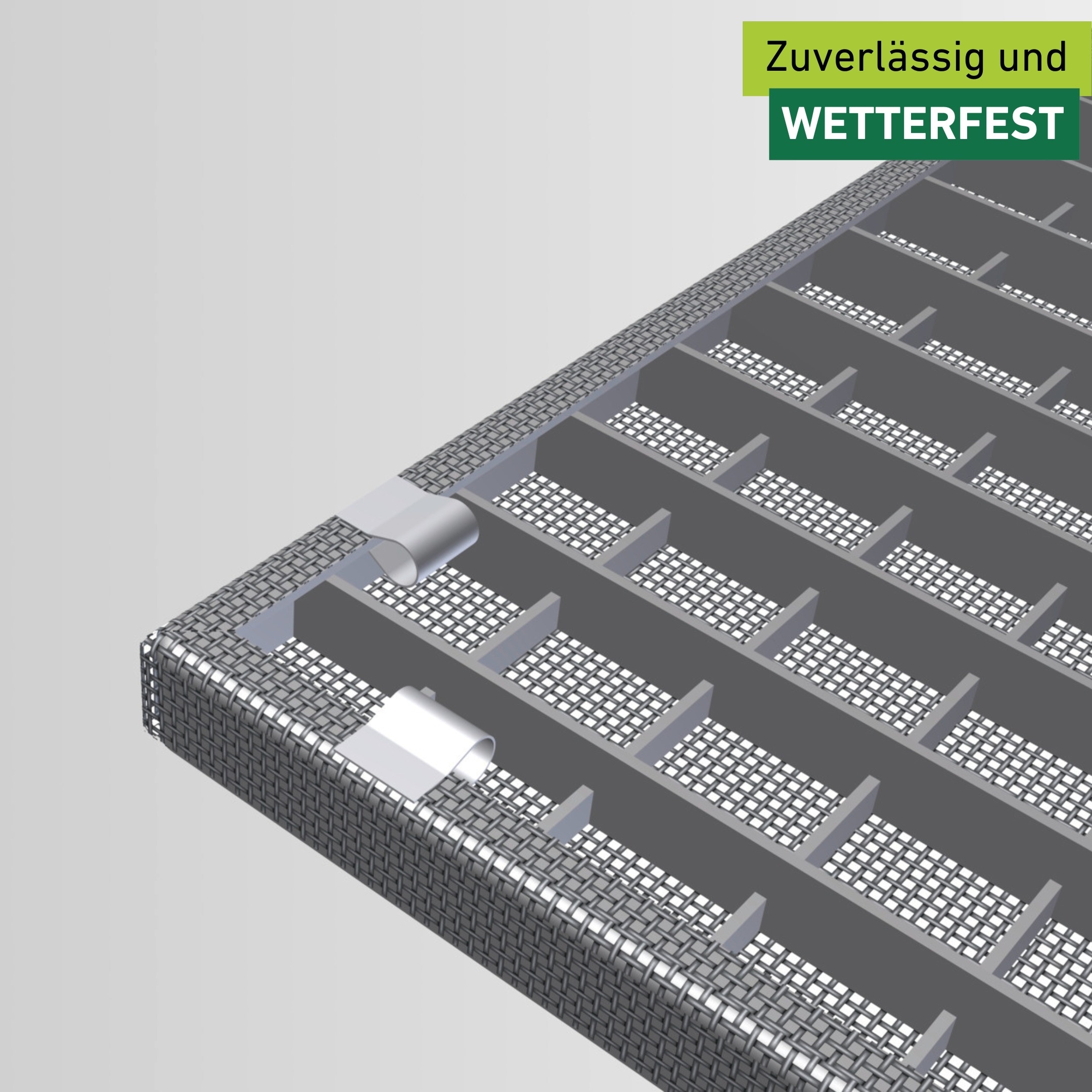 Windhager Lichtschachtabdeckung »Edelstahl Befestigungsklammern 12 Stk.« Packung, 12 Stk. tlg. wiederverwendbar und geeignet für alle Windhager- Gewebearten