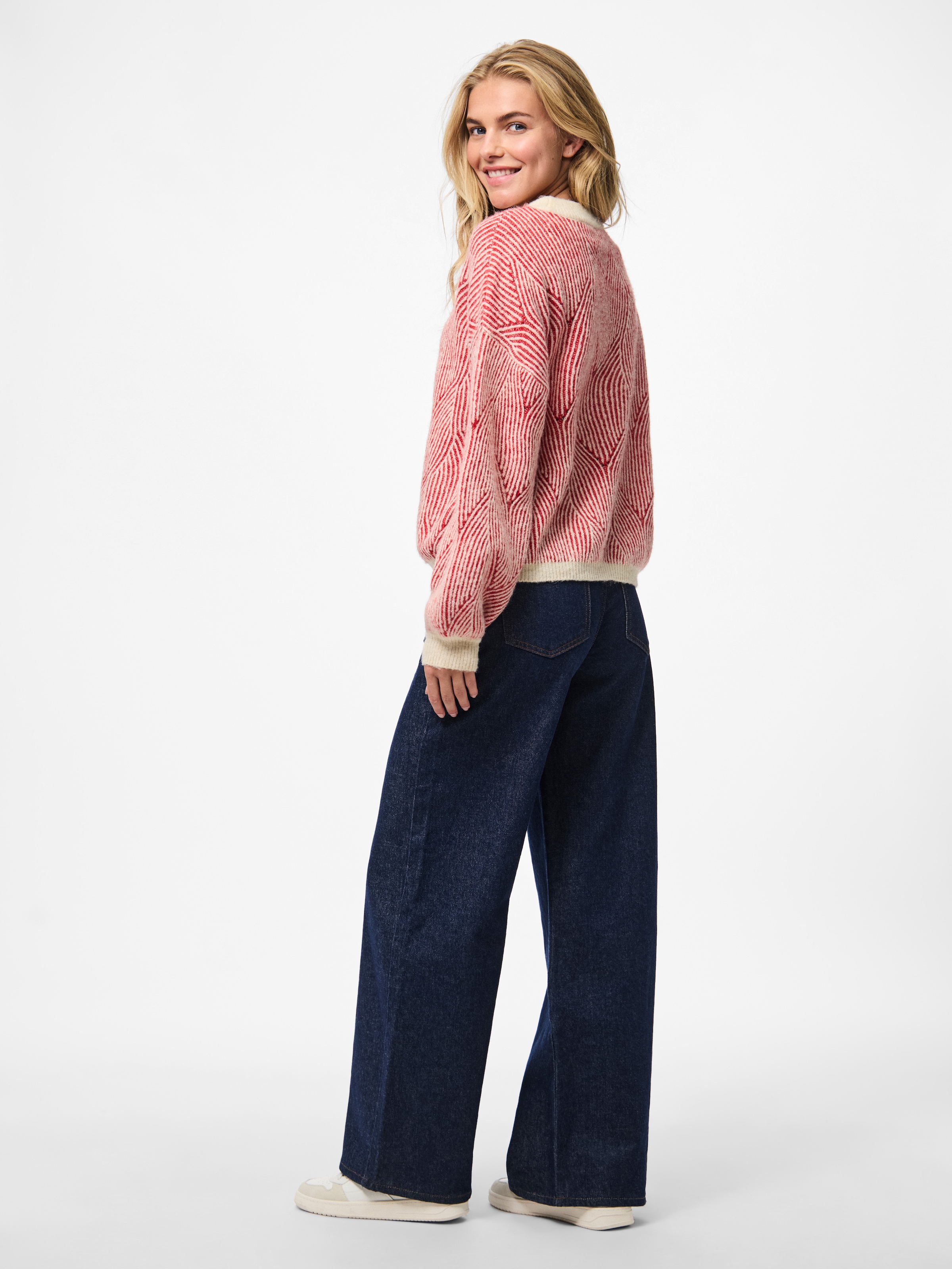 pieces Rundhalspullover »PCJENNA LS O-NECK KNIT NOOS BC«