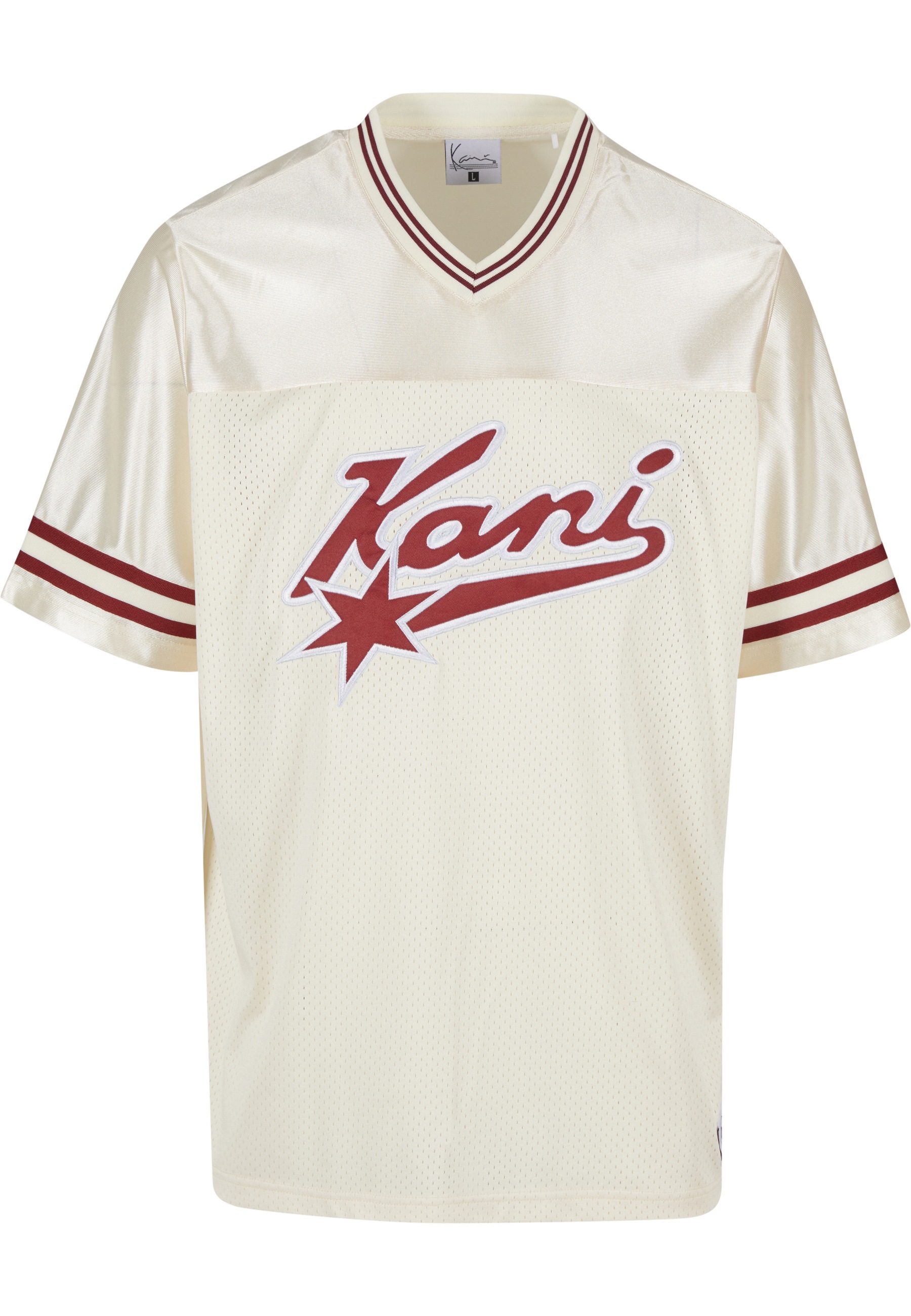 KARL KANI Herren T-Shirt "Karl Kani Varsity Star Football Jersey"light sand, Gr. M, bedruckt, 100% Polyester, Shirts