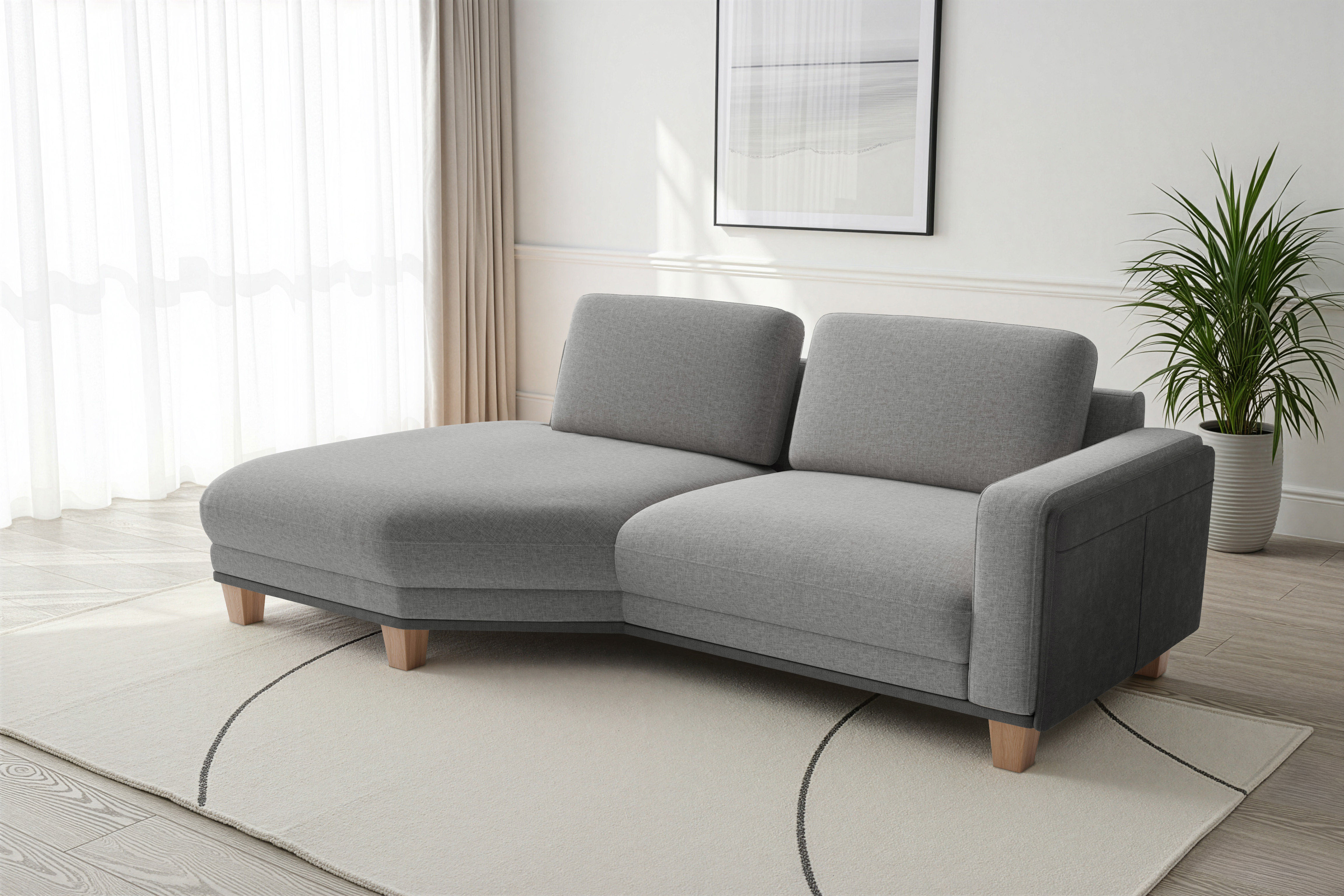 sit&more Ecksofa "Concept" Modernes Sofa in drei Fußfarben zur Auswahl
