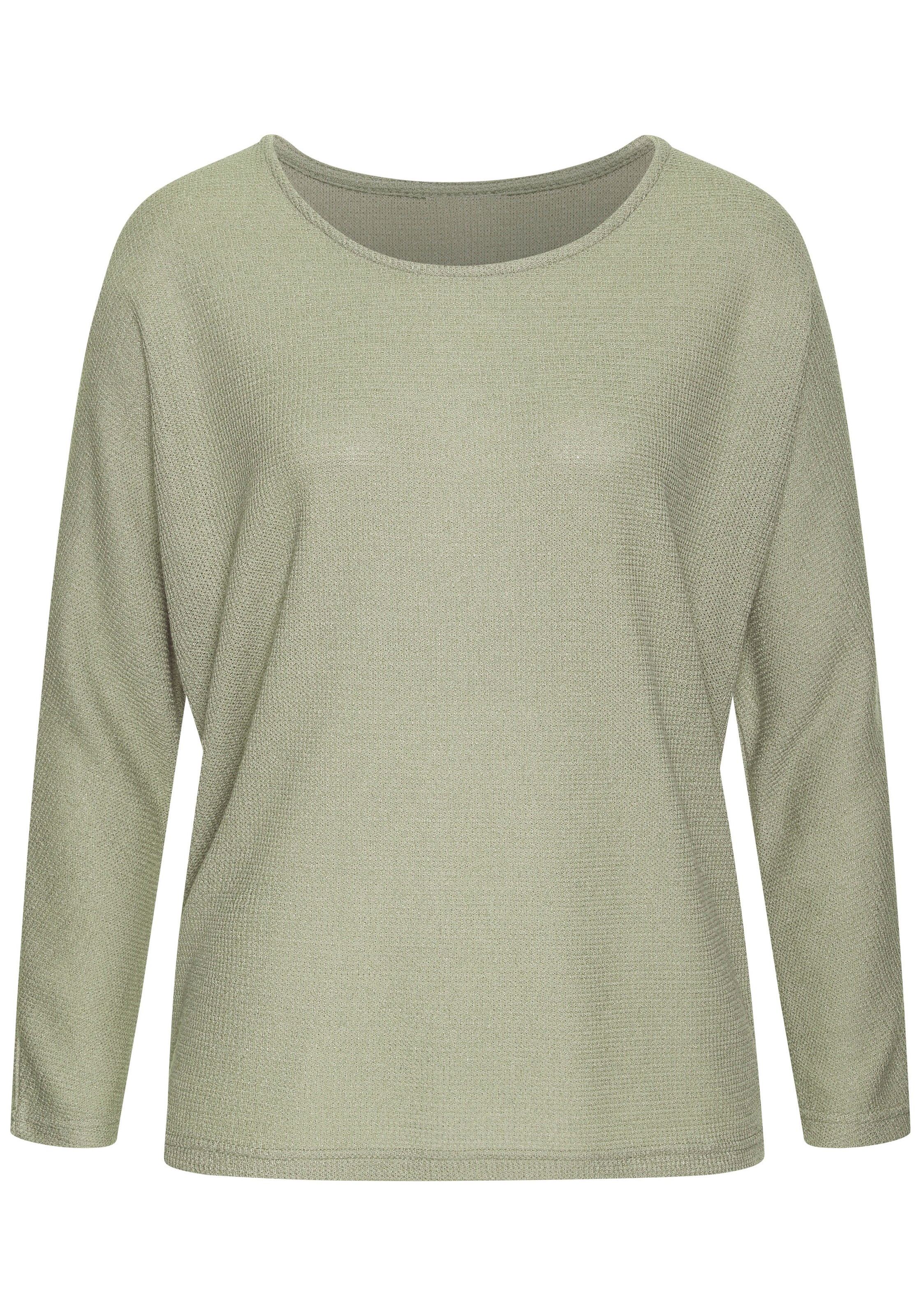 Vivance Langarmshirt "aus weichem Strukturstrick" aus bügelfreier Qualität günstig online kaufen