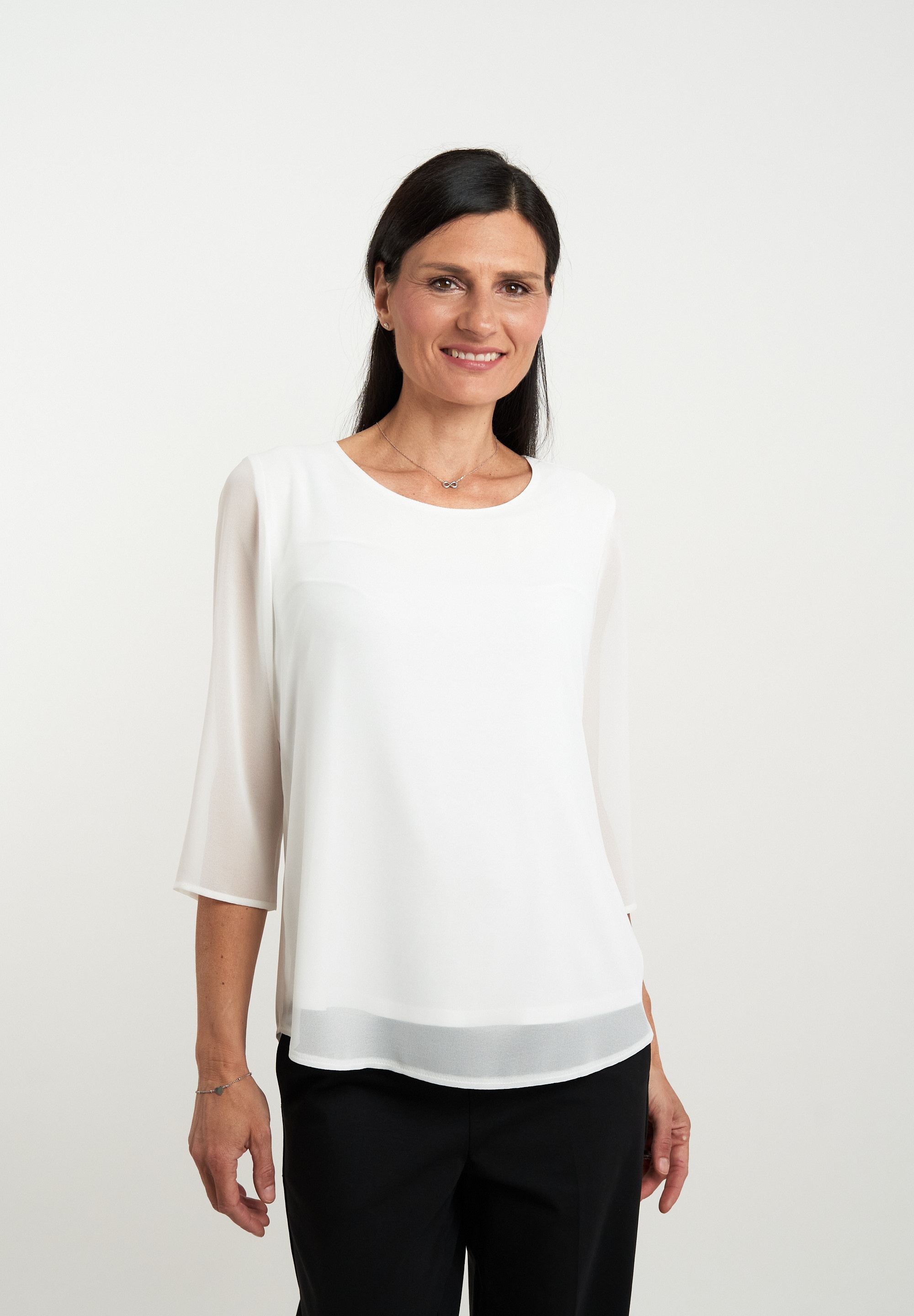 Seidel Moden Chiffonbluse, mit 3/4-Armen und in Doppel-Layer-Optik günstig online kaufen