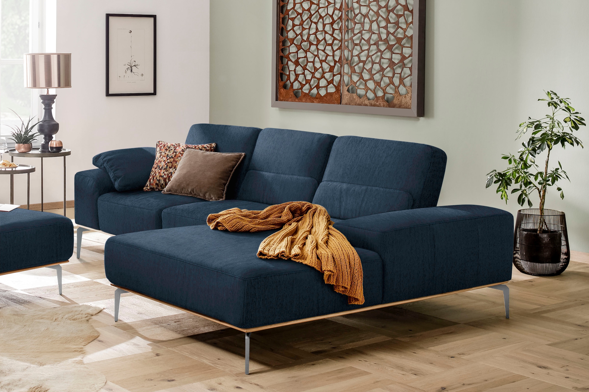 W.SCHILLIG Ecksofa "run", mit elegantem Holzsockel, Füße in Chrom glänzend, günstig online kaufen