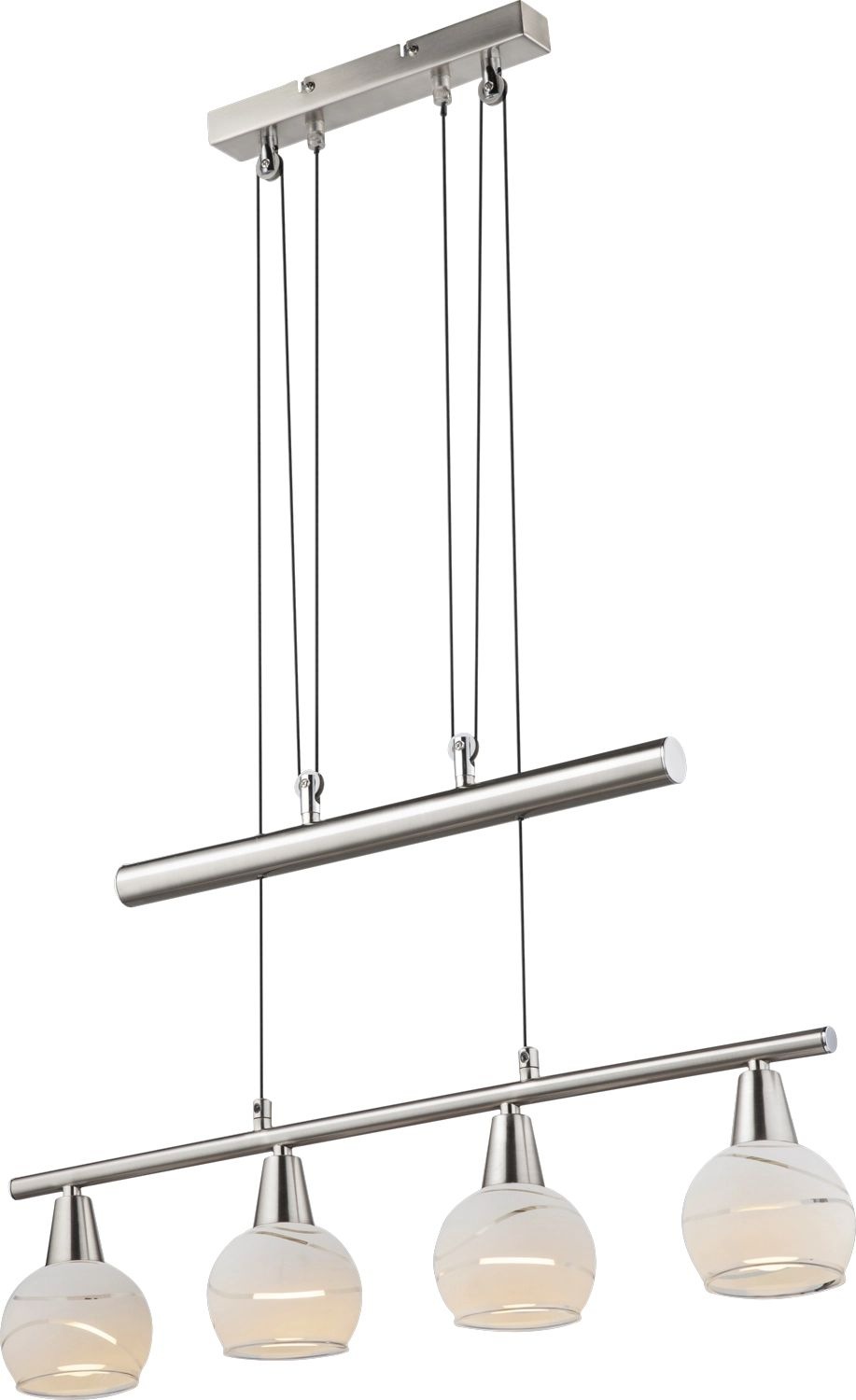 GLOBO LIGHTING LED-Hängeleuchte »ELLIOTT«, Leuchtmittel E14 | Leuchtmittel wechselbar, Hängelampe, höhenverstellbar, Glas satiniert, Esstisch, Esszimmer