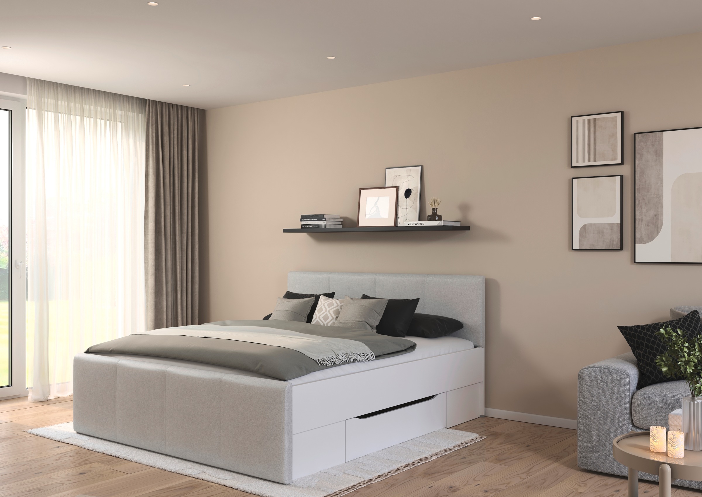 rauch Bett "Doppelbett Polsterbett Stauraumbett AGORDO", (180x200 cm), prak günstig online kaufen