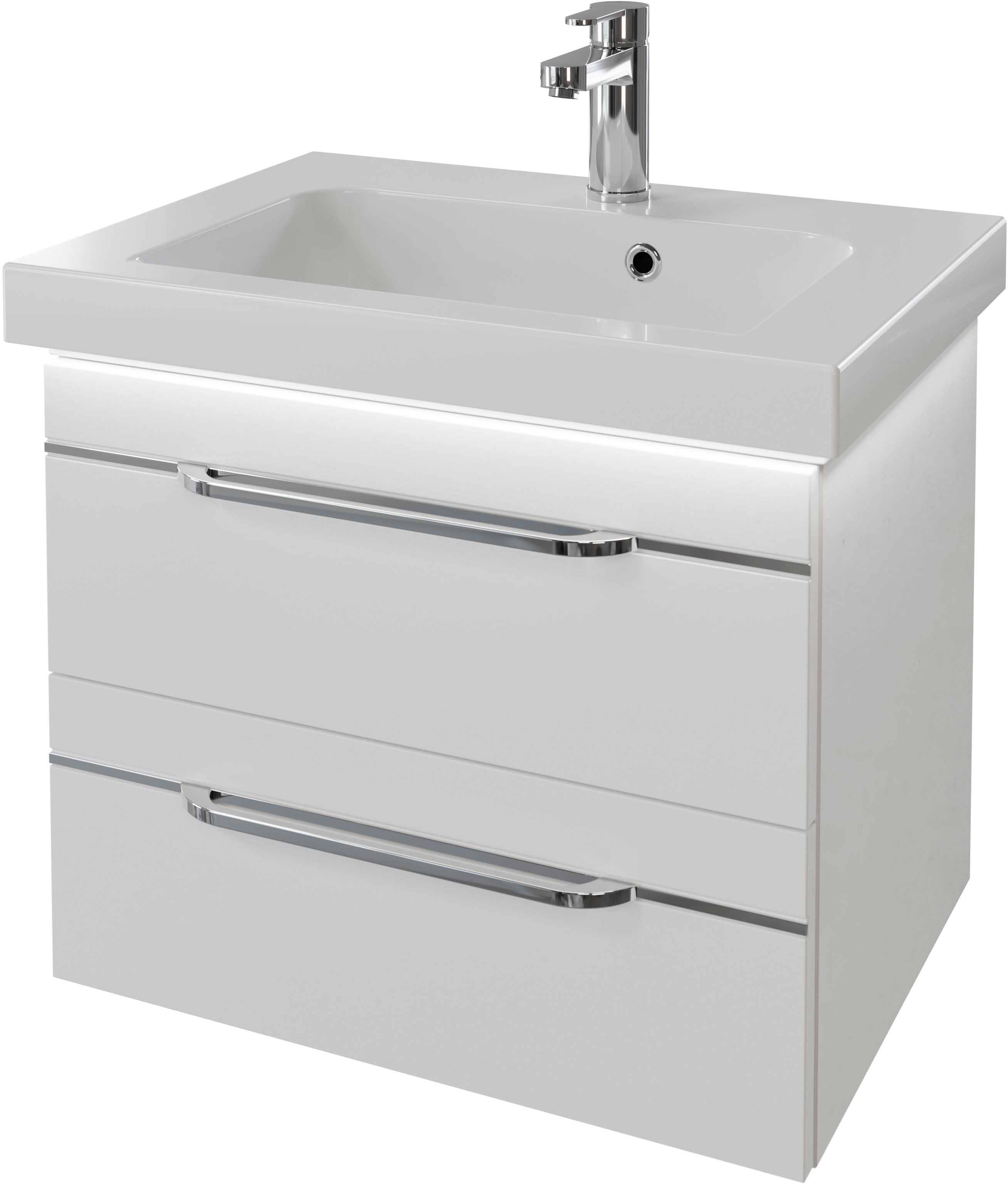 Saphir Waschtisch "Serie Balto Mineralmarmor-Waschtisch mit Unterschrank, 64,4 cm breit" 2 Stk. tlg. Waschplatz mit 2 Schubladen, Badschrank in verschiedenen Ausführungen