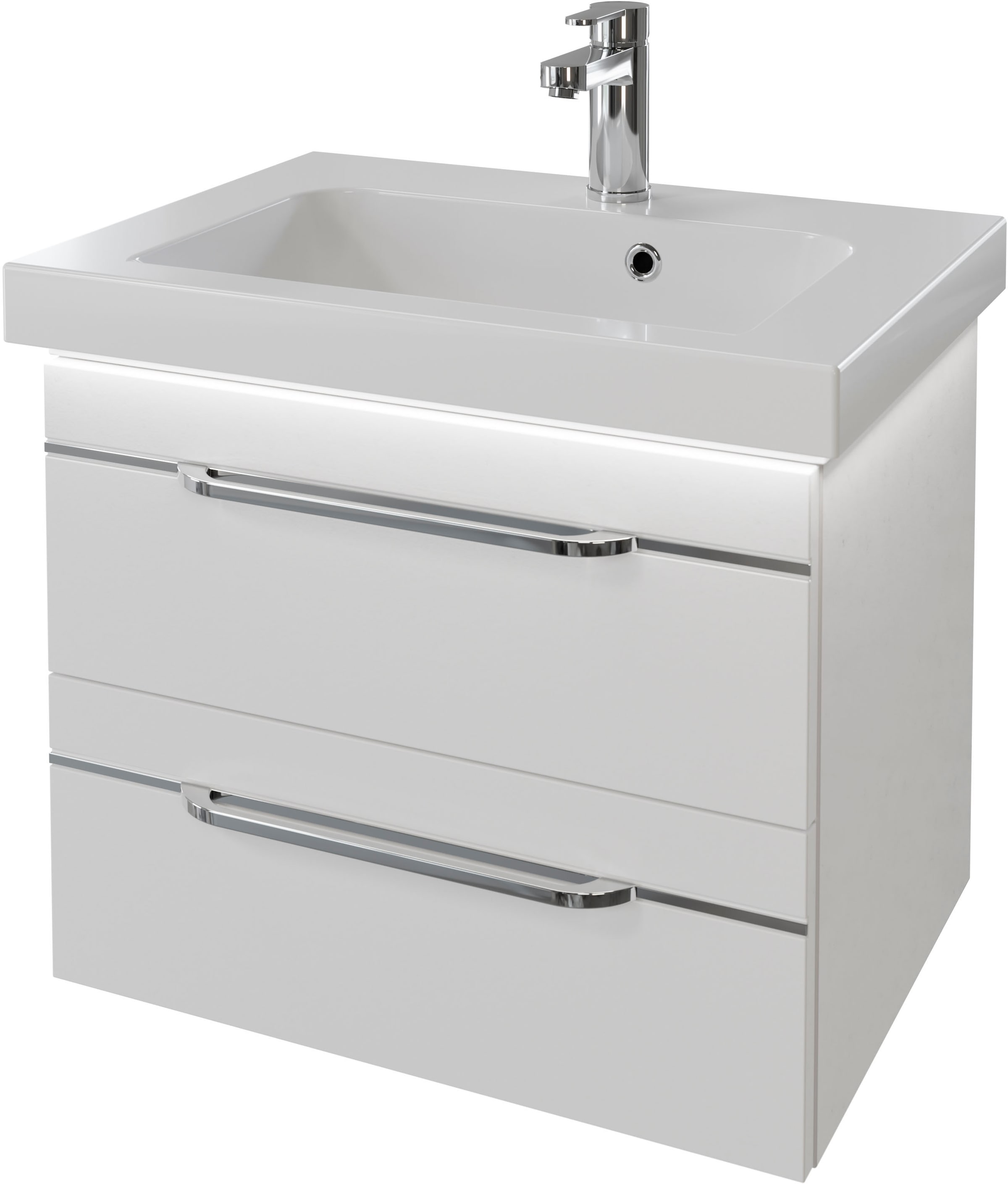 Saphir Waschtisch "Serie Balto Mineralmarmor-Waschtisch mit Unterschrank, 64,4 cm breit", Waschplatz mit 2 Schubladen, B