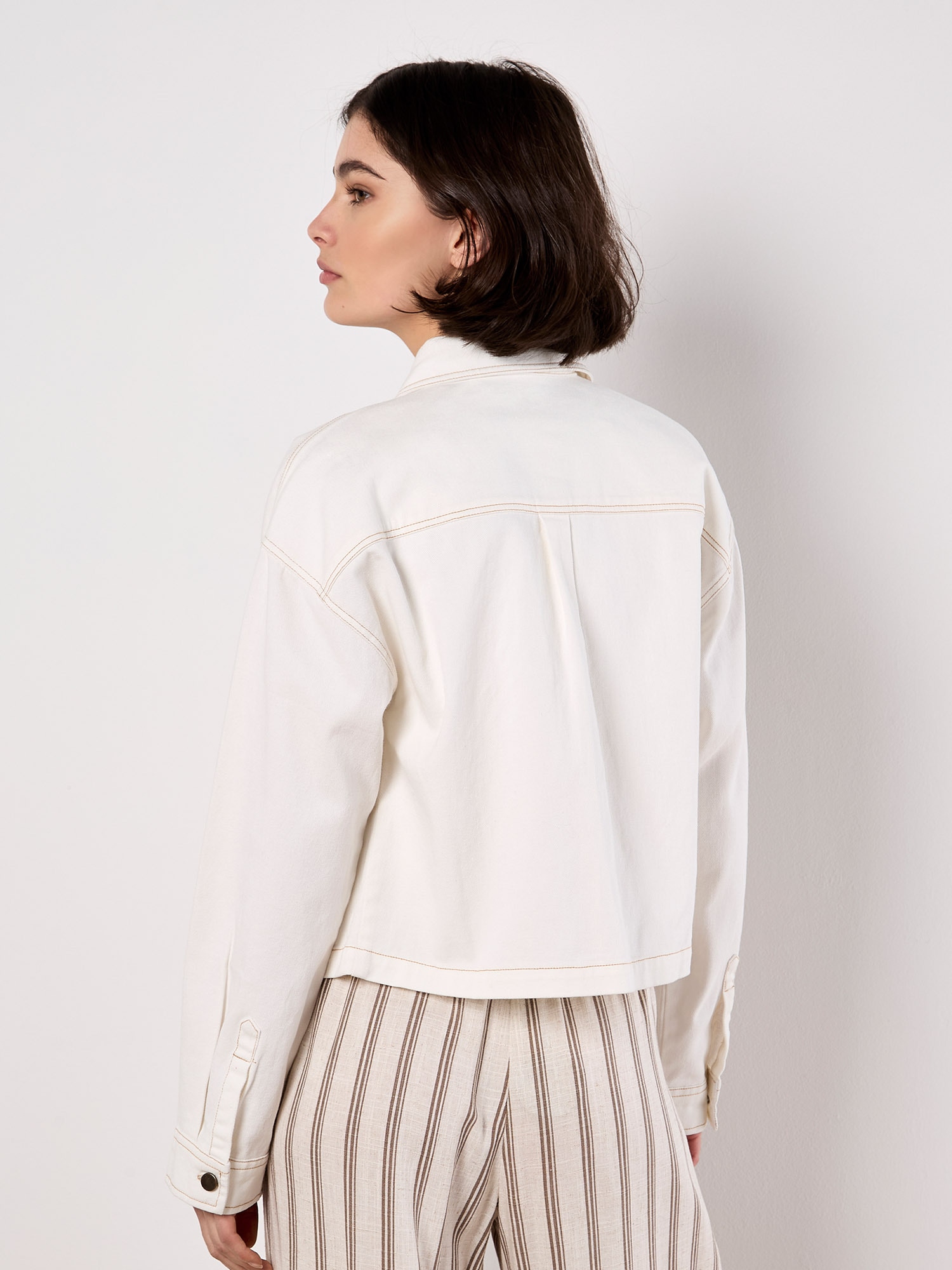 Apricot Klassische Bluse »Kurzes Baumwoll-Jeanshemd« in Croppedlänge
