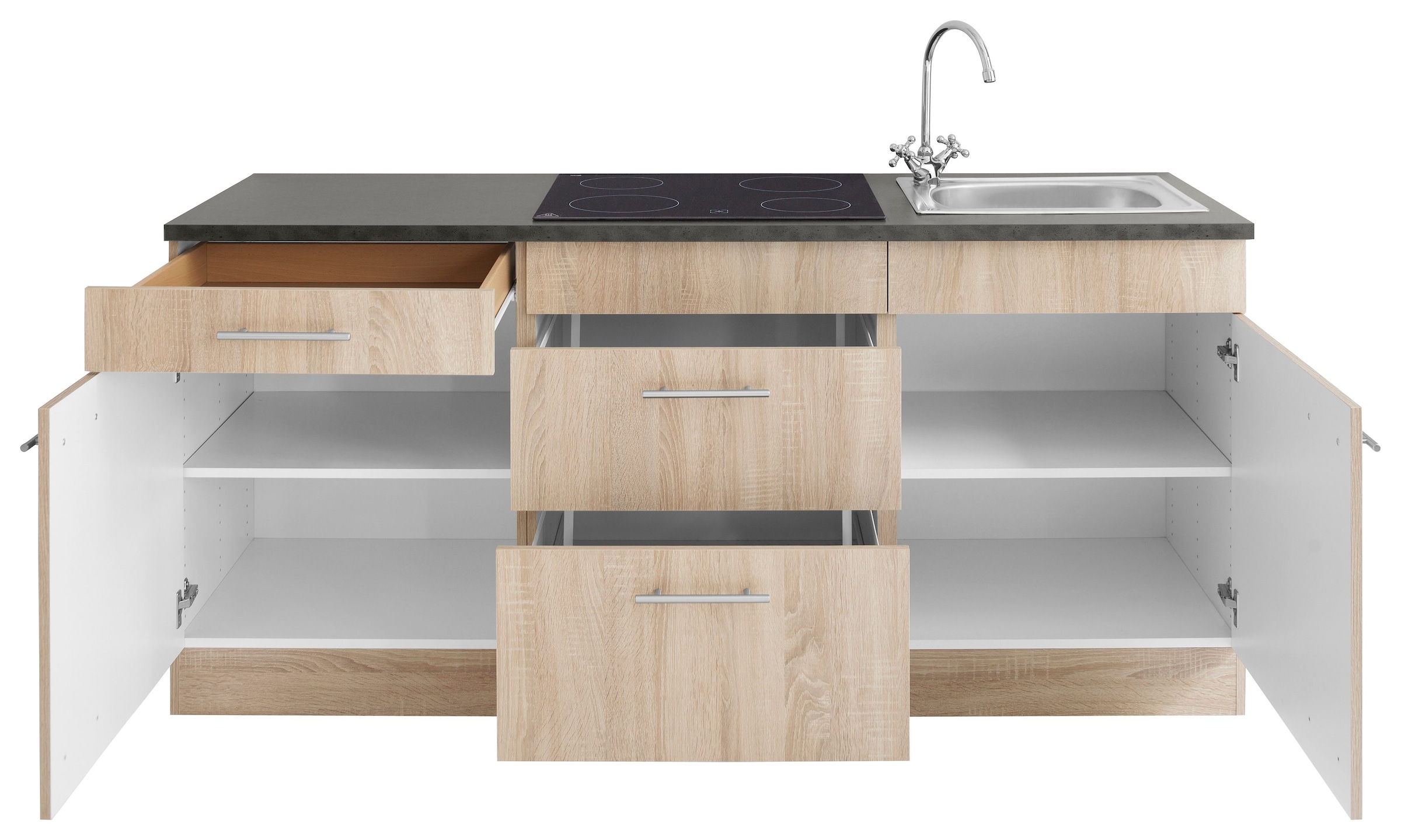 OPTIFIT Küchenzeile »Mini«, Breite 180 cm, mit Glaskeramik-Kochfeld, mit Arbeitsplatte