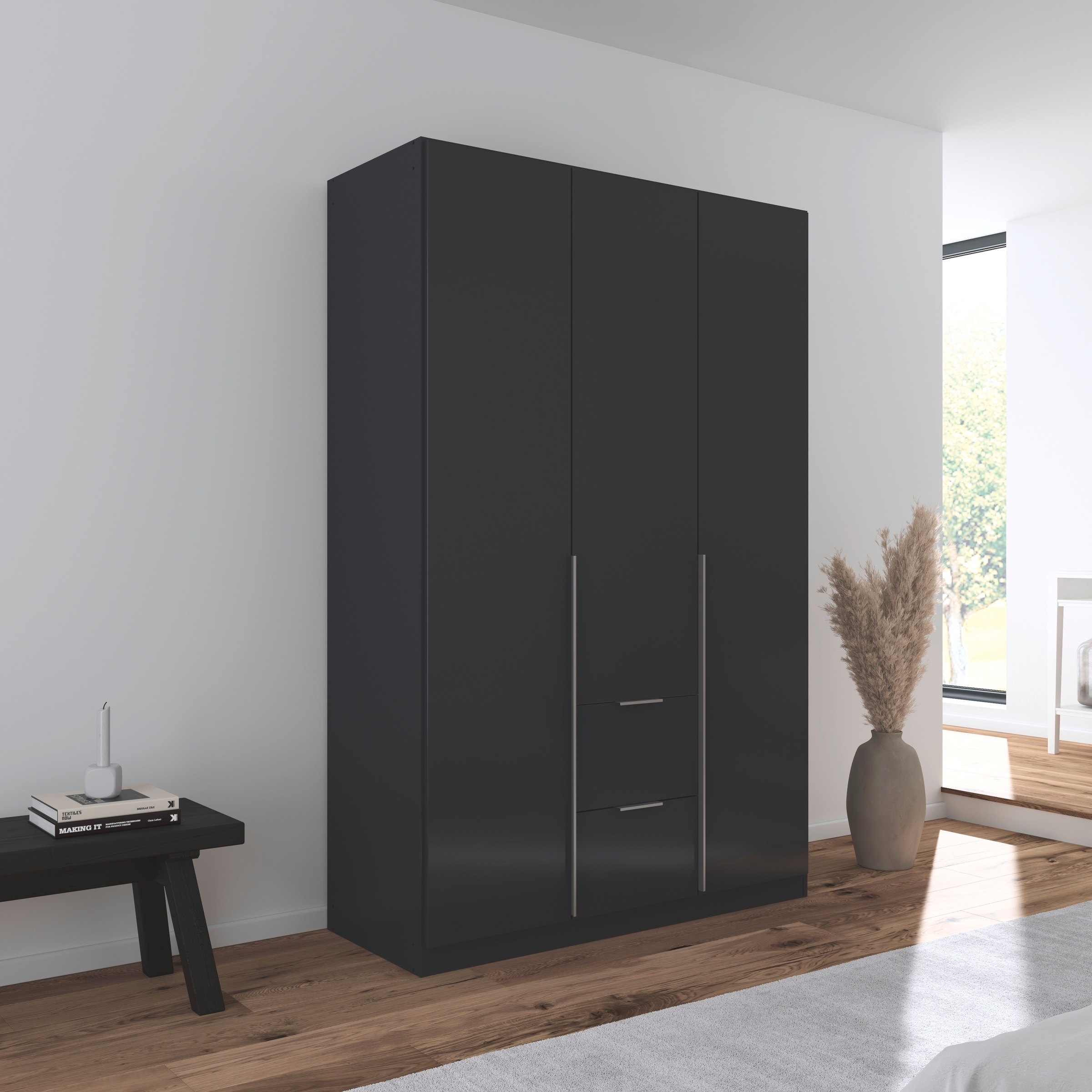 rauch Drehtürenschrank »Kleiderschrank Schrank Garderobe AGORDO mit Dekor- oder Hochglanzfront«, mit Außenschubkästen, in 6 Breiten und 2 Höhen MADE IN GERMANY
