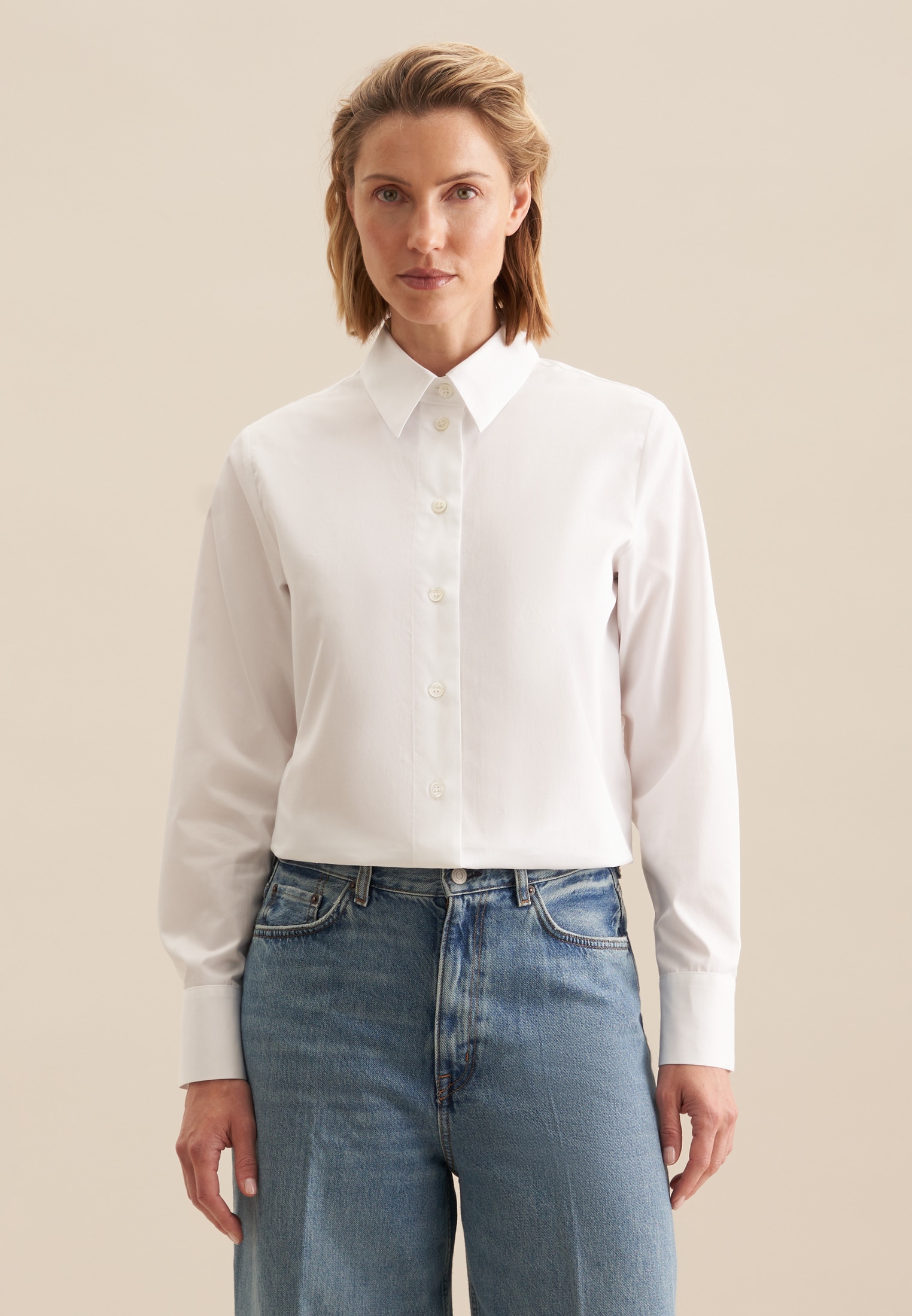 seidensticker Hemdbluse, 1/1 Kragen Uni günstig online kaufen