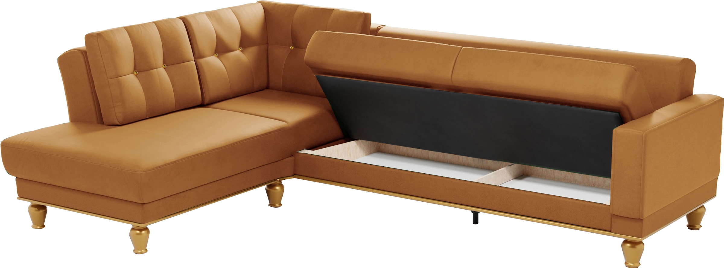 sit&more Ecksofa »Orient 5 L-Form«, mit Strass-Stein, wahlweise mit Bettfunktion und Bettkasten