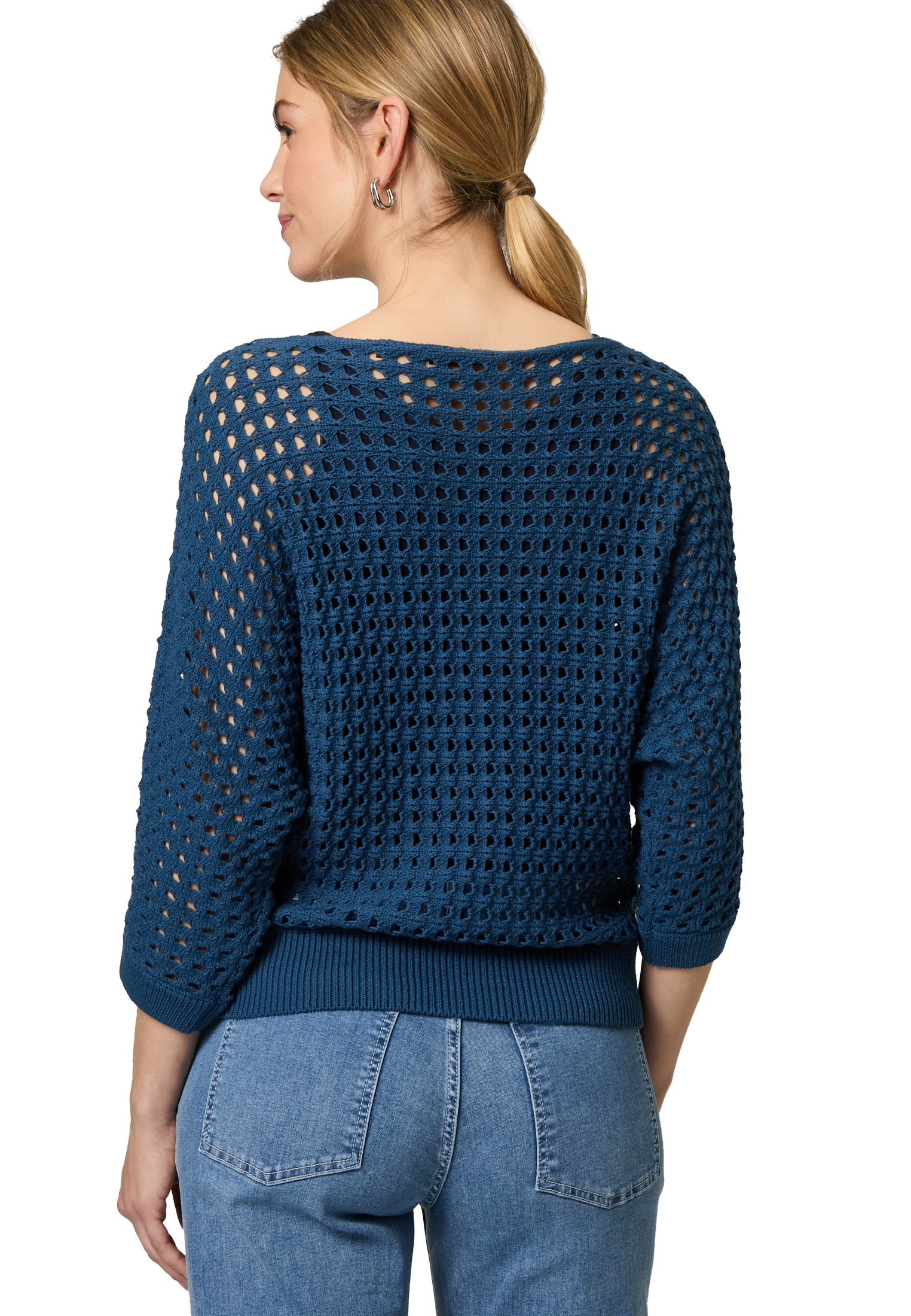 Zero Strickpullover »zero Pullover mit Lochmuster«, (1 tlg.), Lochmuster
