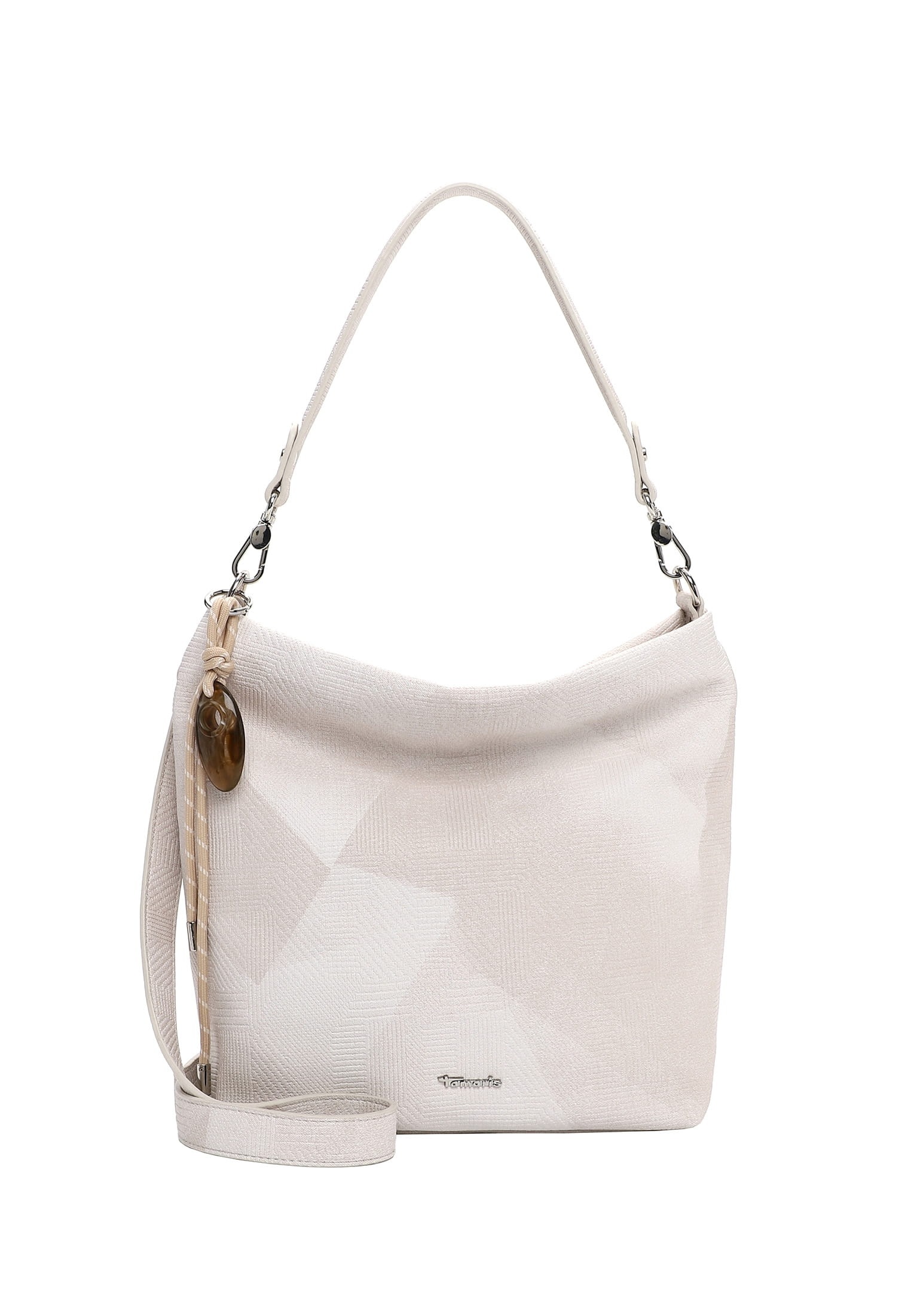 Beuteltasche TAMARIS "Beutel TAS Karen", Damen, Gr. B/H/T: 31cm x 29cm x 13cm 0, beige (ecru 320), Polyurethan, Taschen Beuteltasche
