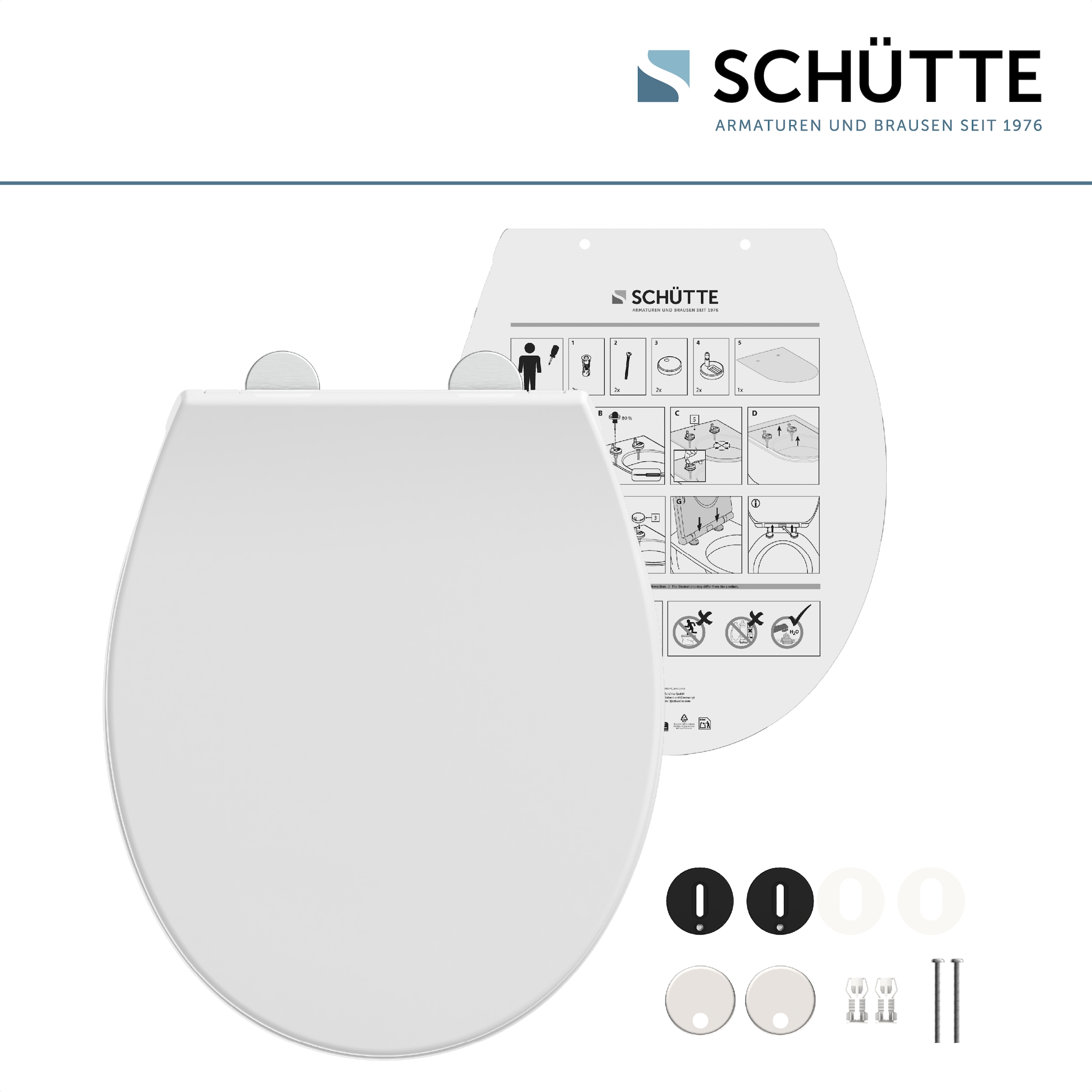 Schütte WC-Sitz »WHITE PREMIUM« Thermoplast, Absenkautomatik, Schnellverschluss, belastbar bis 300 kg