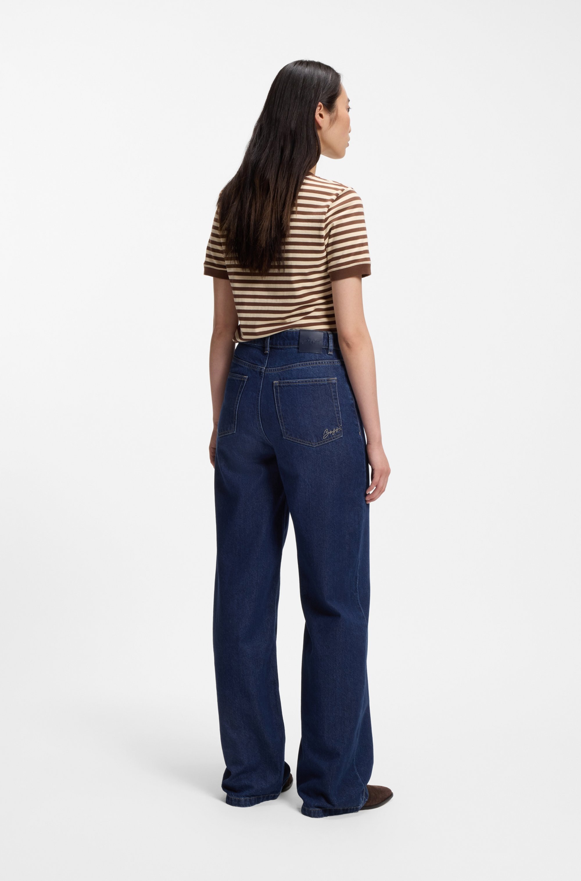 BOSS ORANGE Weite Jeans »MARLENE HR 15.0 Premium Damenmode« Baumwoll-Lyocell-Mix, Flare Fit