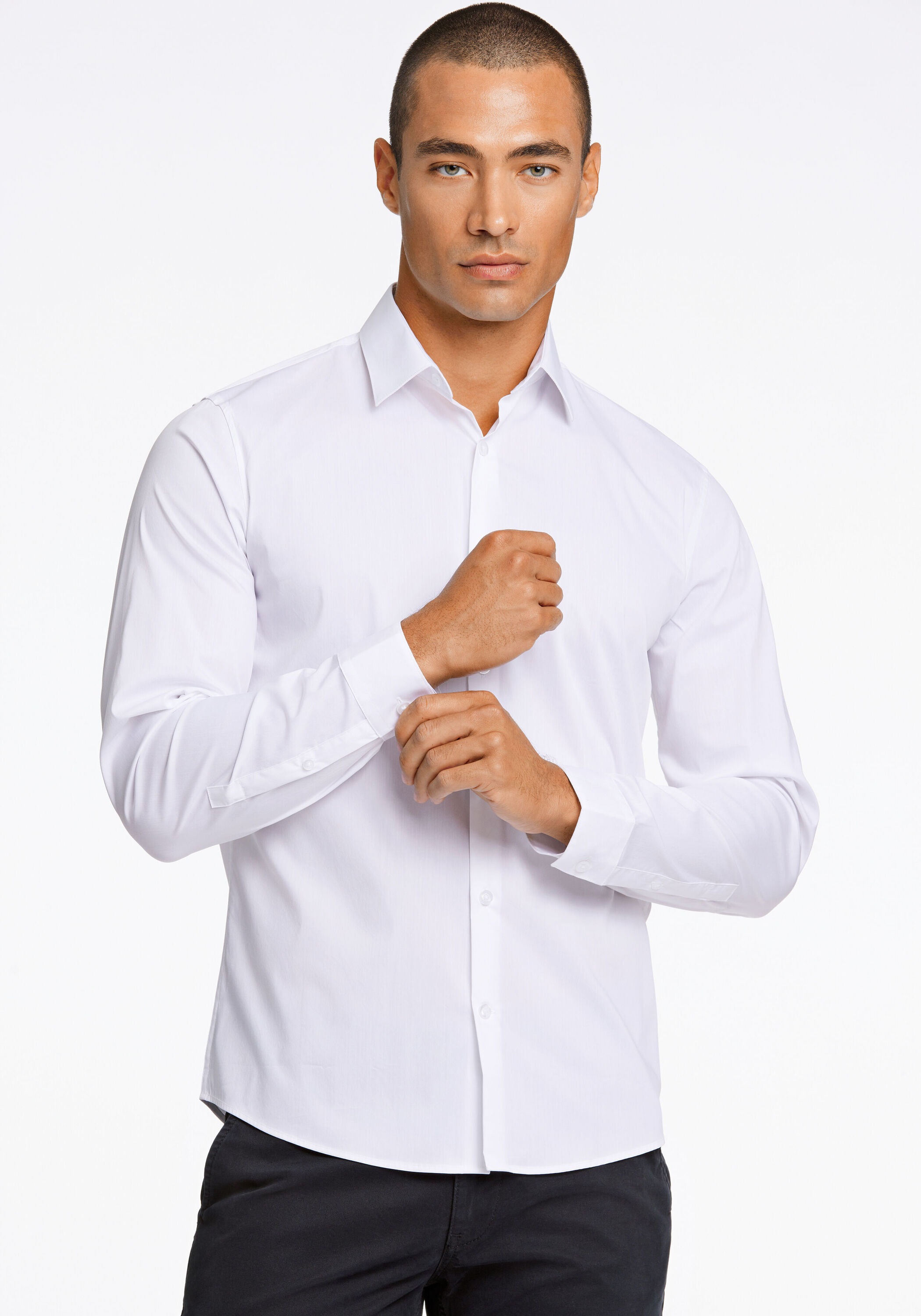 LINDBERGH Businesshemd "Business-Casual-Hemd (Langarm) Slim Fit"