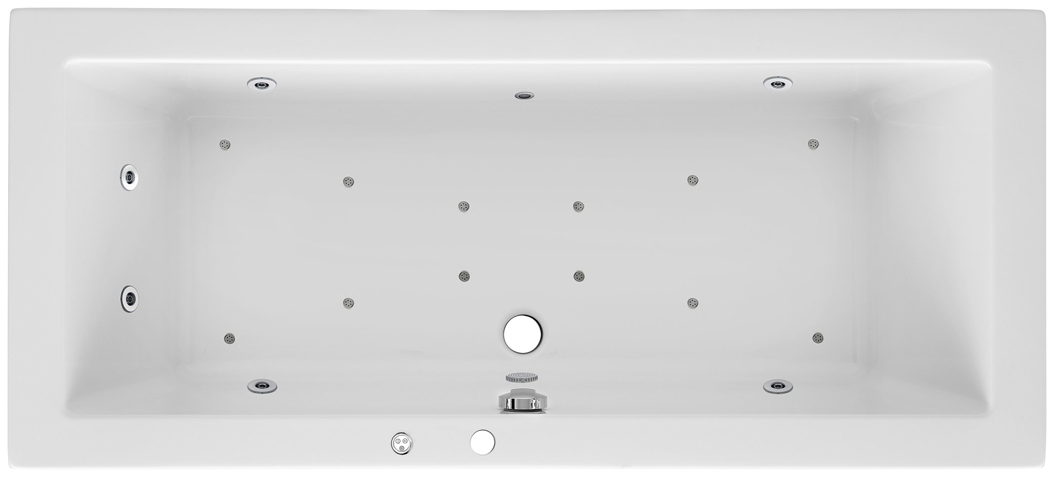 OTTOFOND Whirlpool-Badewanne "Cubic" Höhe 62,5 cm Typ Premium, chrom