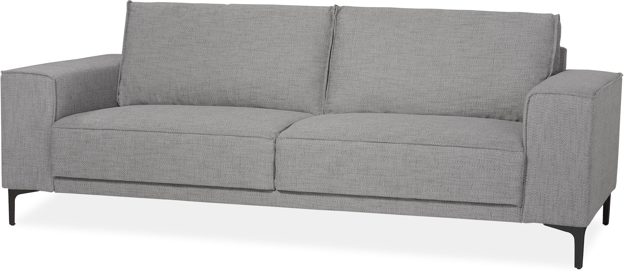 Places of Style 3-Sitzer »3er Sofa Oland, Struktur, Flachgewebe, Luxus-Microfaser, Boucle«, 224 cm, Wellenunterfederung, Skandi-Design, Metallfüße