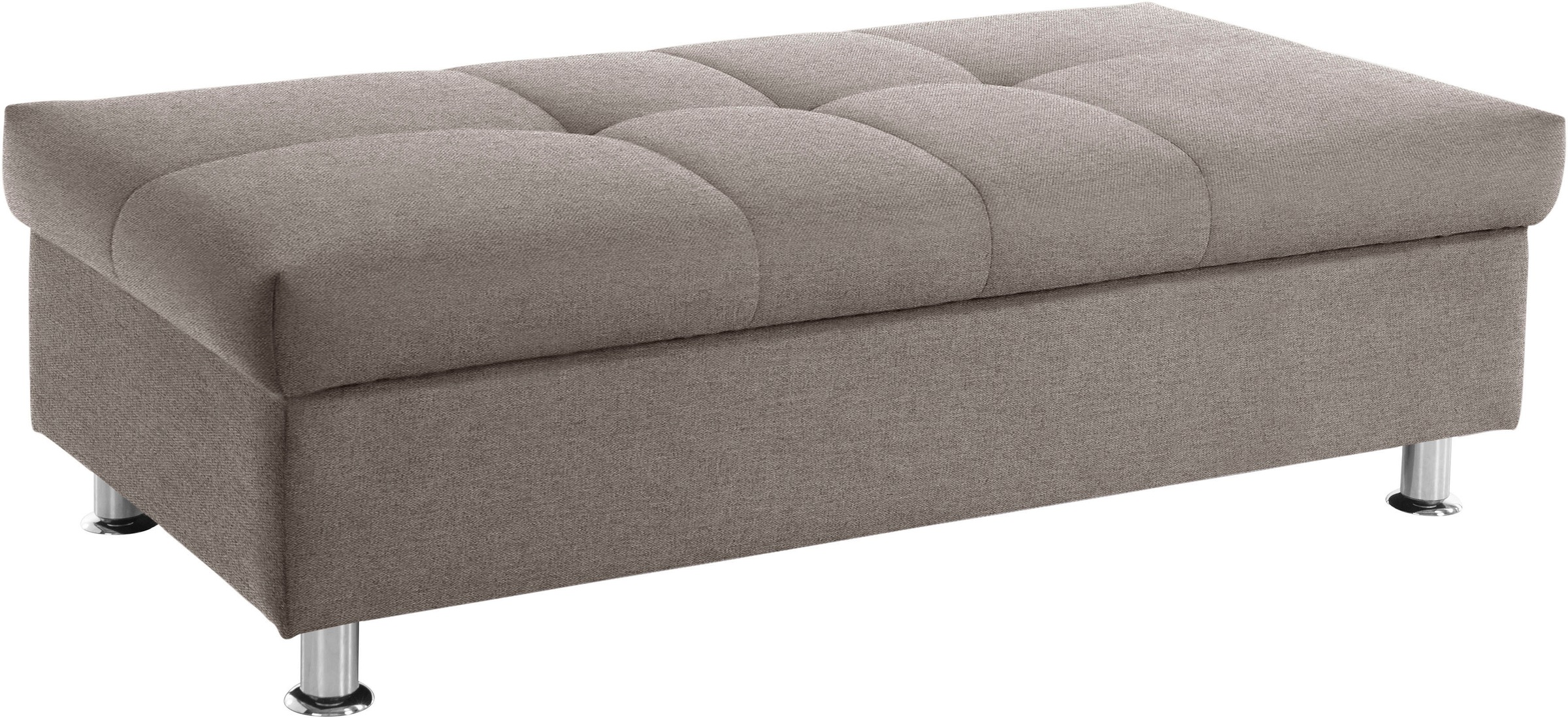 Stauraumhocker DOMO COLLECTION "Franzi", grau (stone), B:131cm H:42cm T:61cm, Hocker, mit großem Stauraumfach 2