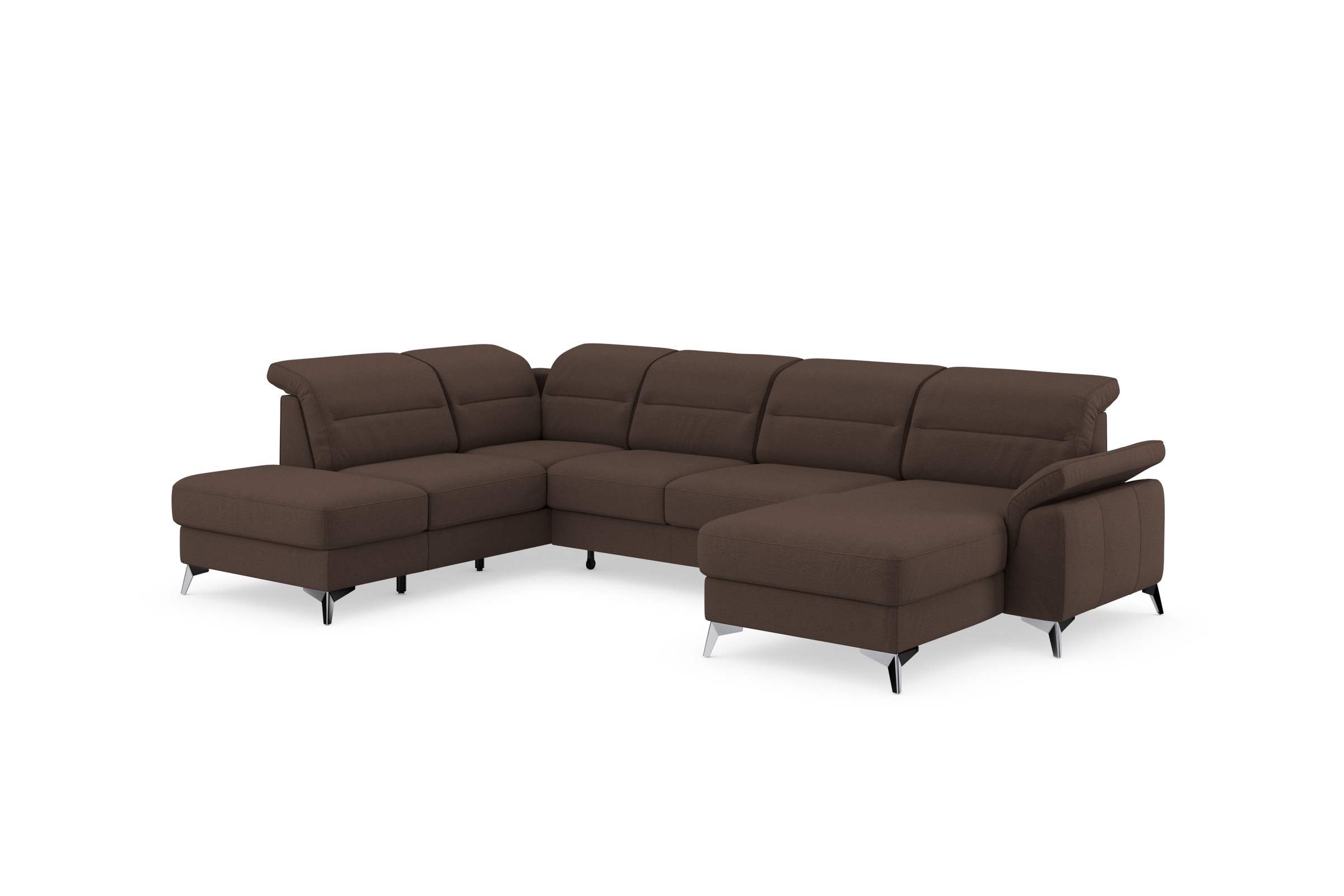 Wohnlandschaft SIT & MORE "Sinatra U-Form", braun (espresso), B:326cm H:85cm T:220cm, 98% Polyester, 2% Polyamid, Sofas, Wohnlandschaft, optional mit Kopfteilverstellung und Armteilfunktion etc. 8