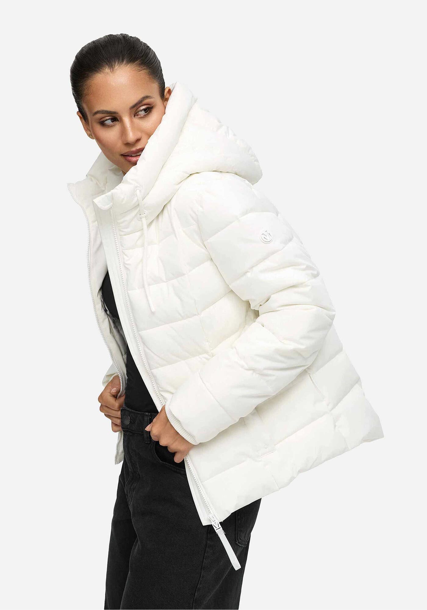 Thumbnail - Marikoo Winterjacke "Tayenaa" mit schmaler Steppung und extra hohem Kragen