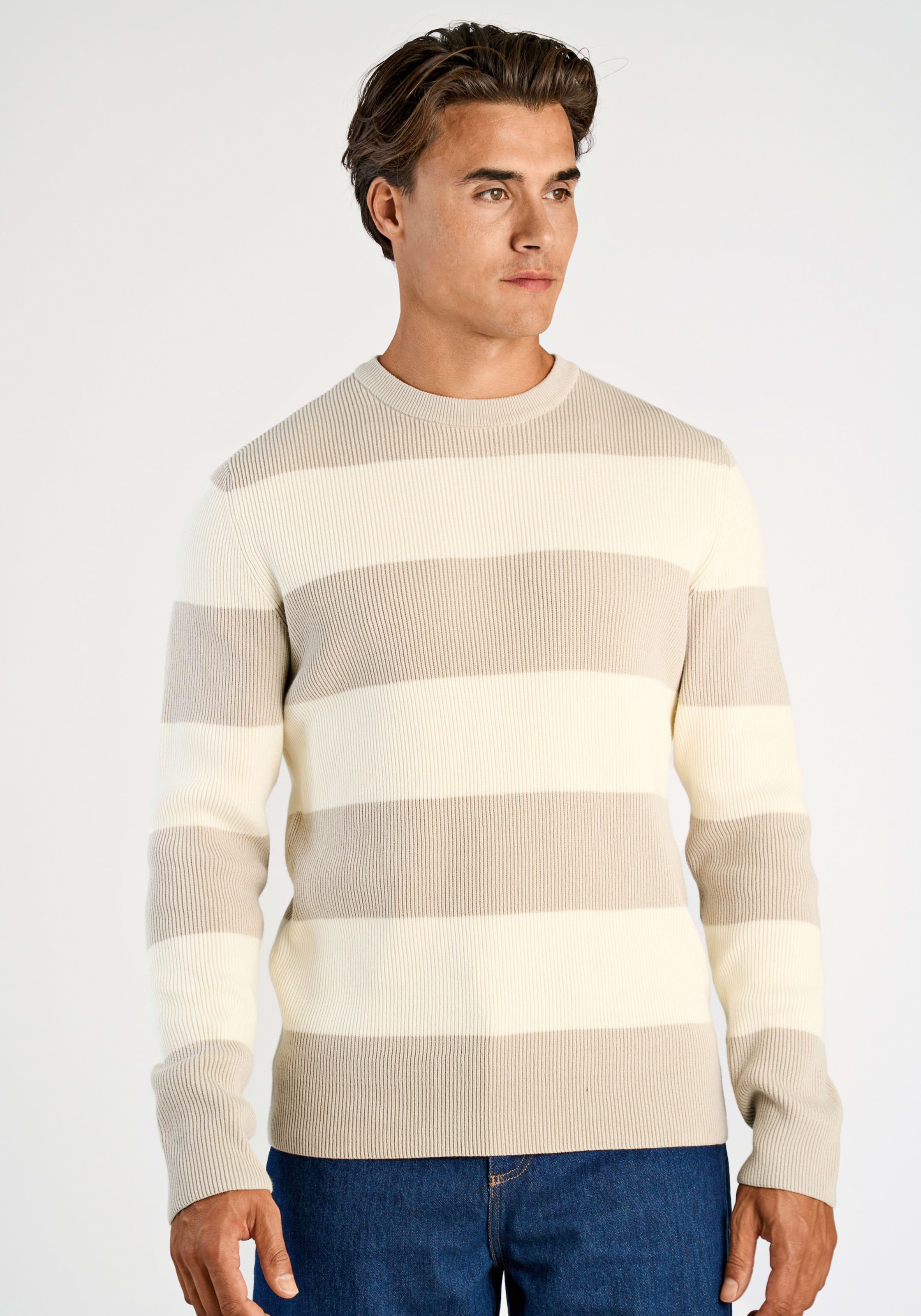 LINDBERGH Strickpullover mit Colorblocking-Streifen günstig online kaufen