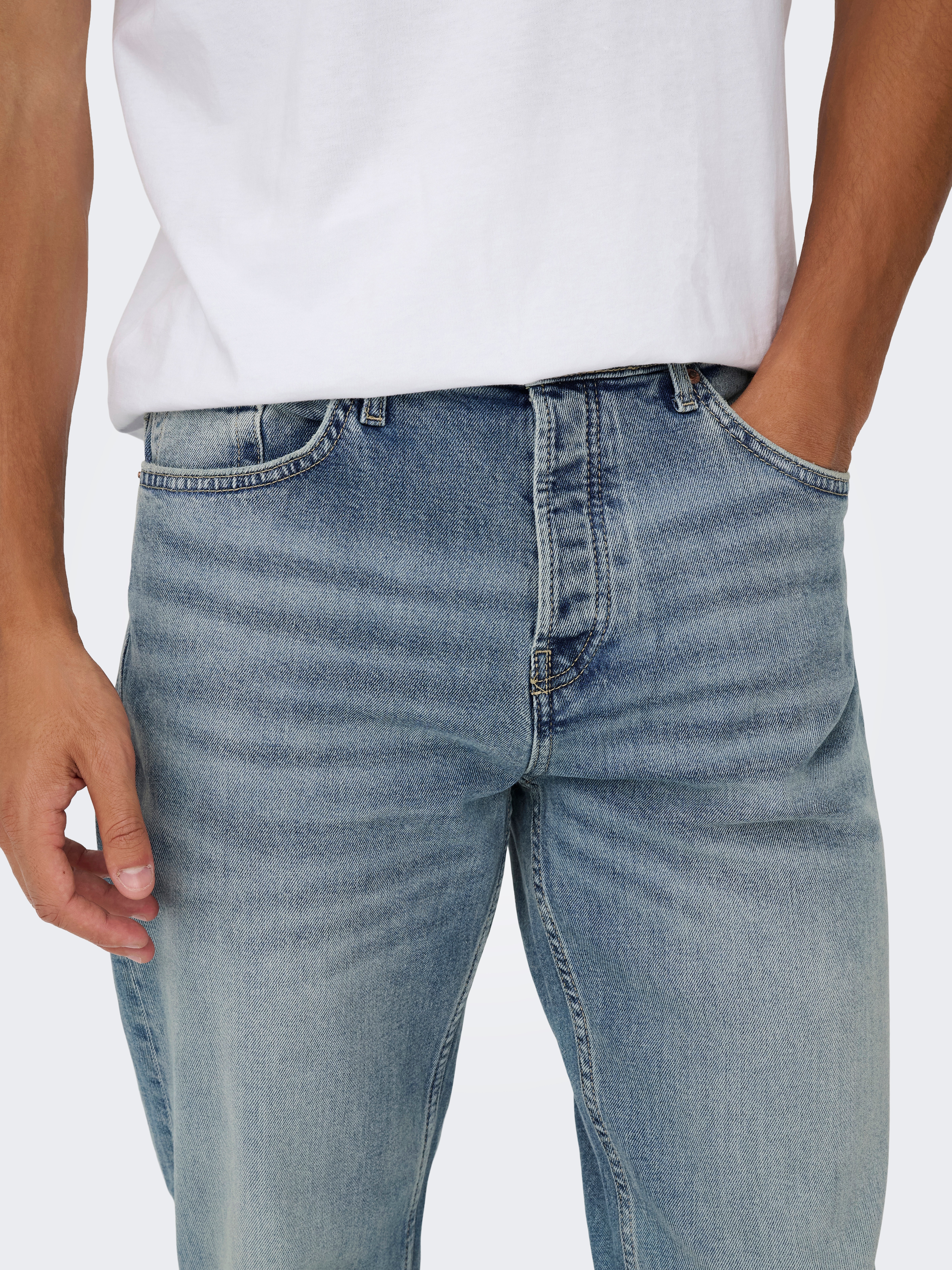 Thumbnail - ONLY & SONS Straight-Jeans "ONSEDGE PERFORMANCE LB 3816 DOT DNM NOOS"