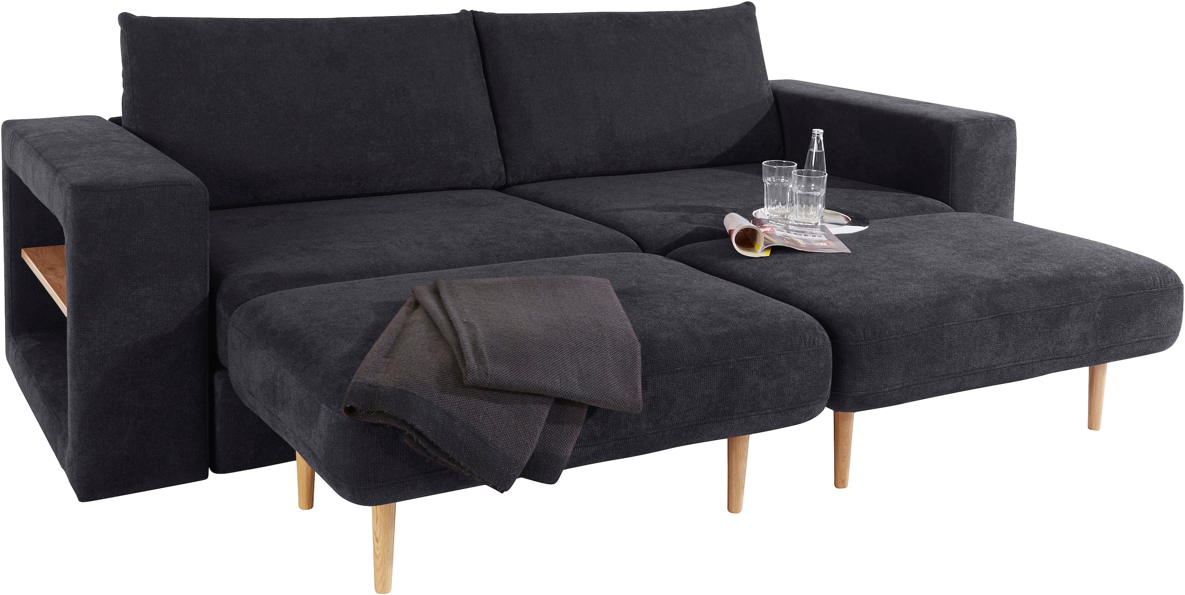 LOOKS by Wolfgang Joop 4-Sitzer »Looksvb«, Verwandlungssofa: aus Sofa wird Sofa mit 2 Hockern, mit Regalfunktion